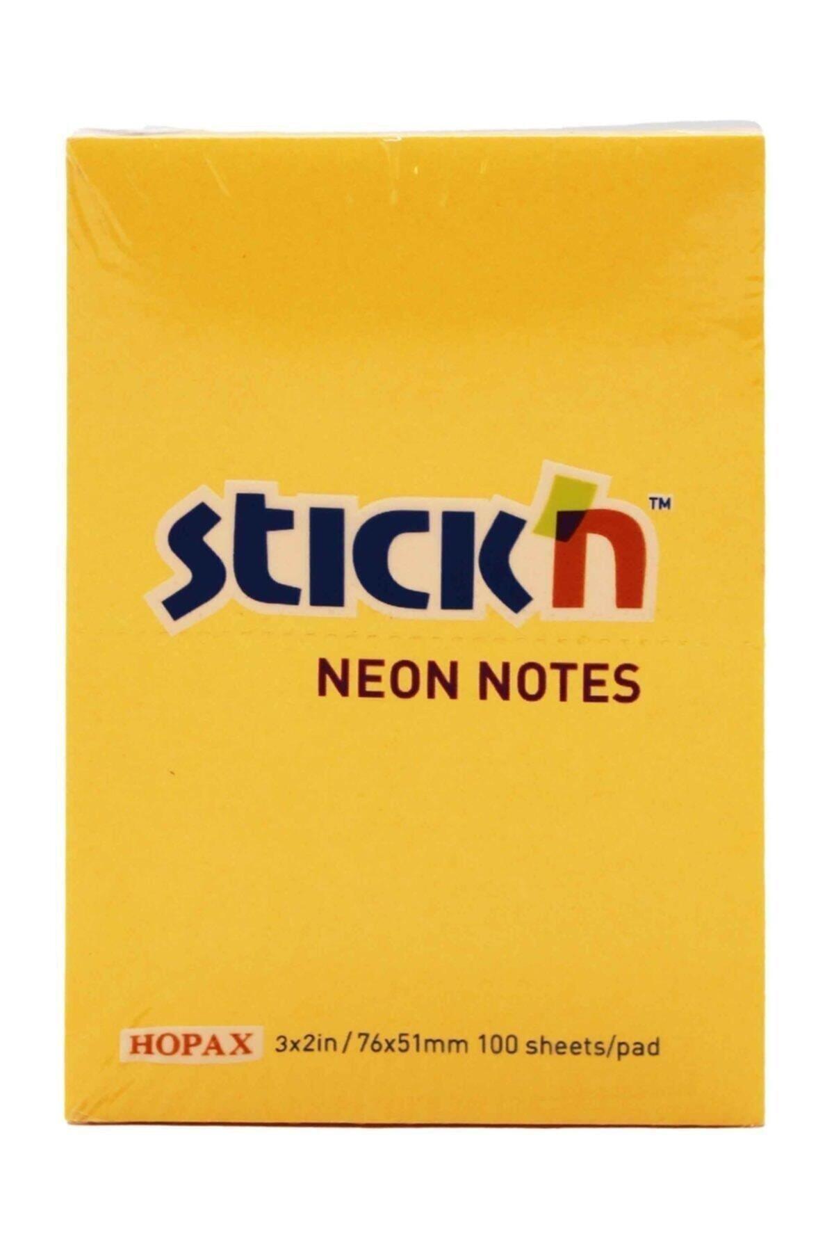 Hopax Stıckn Yapışkanlı Not Kağıdı 100 Yaprak 76x51 Mm Fosforlu Turuncu