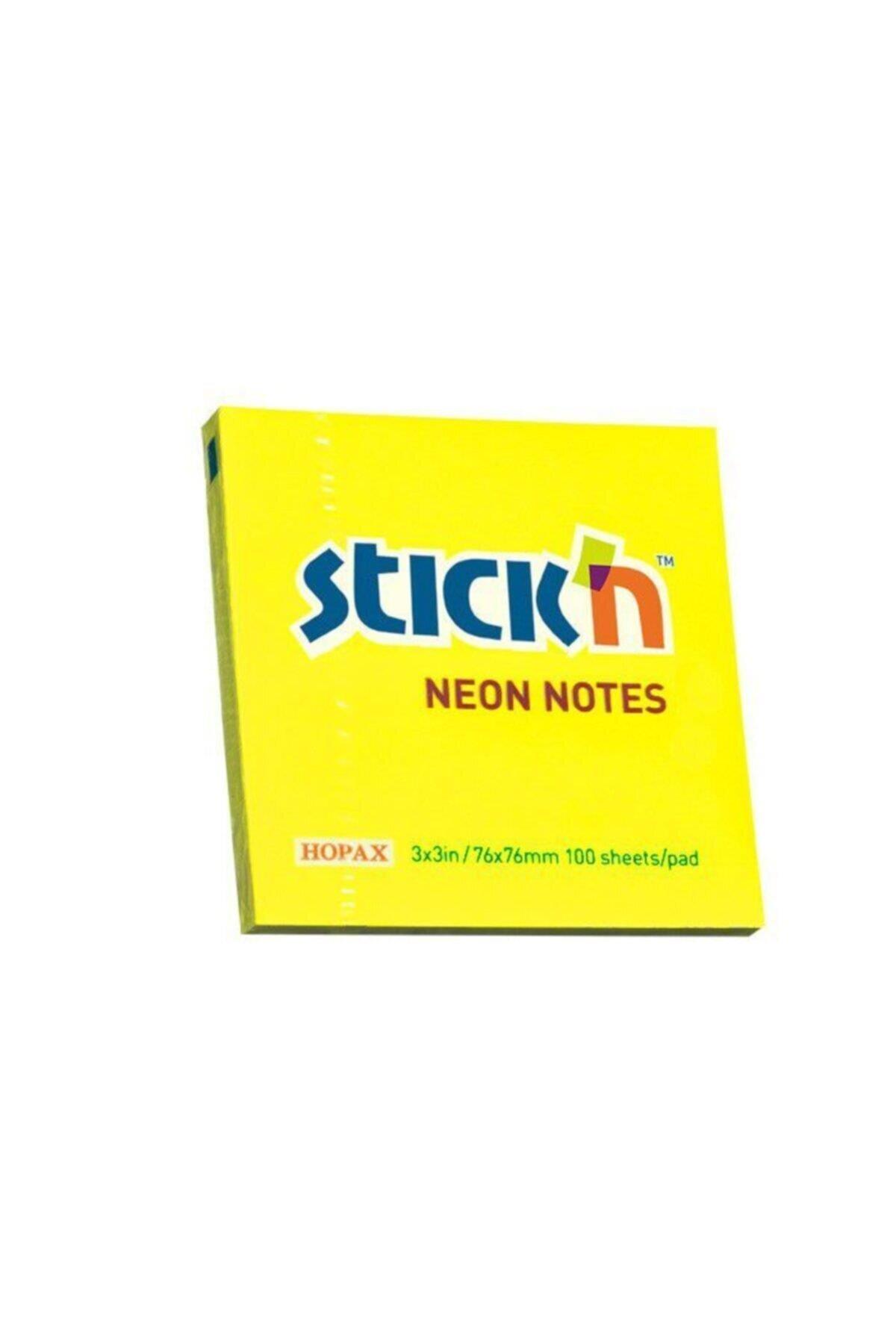 Hopax Stıckn Yapışkanlı Not Kağıdı 100 Yaprak 76x76 Mm Fosforlu Sarı