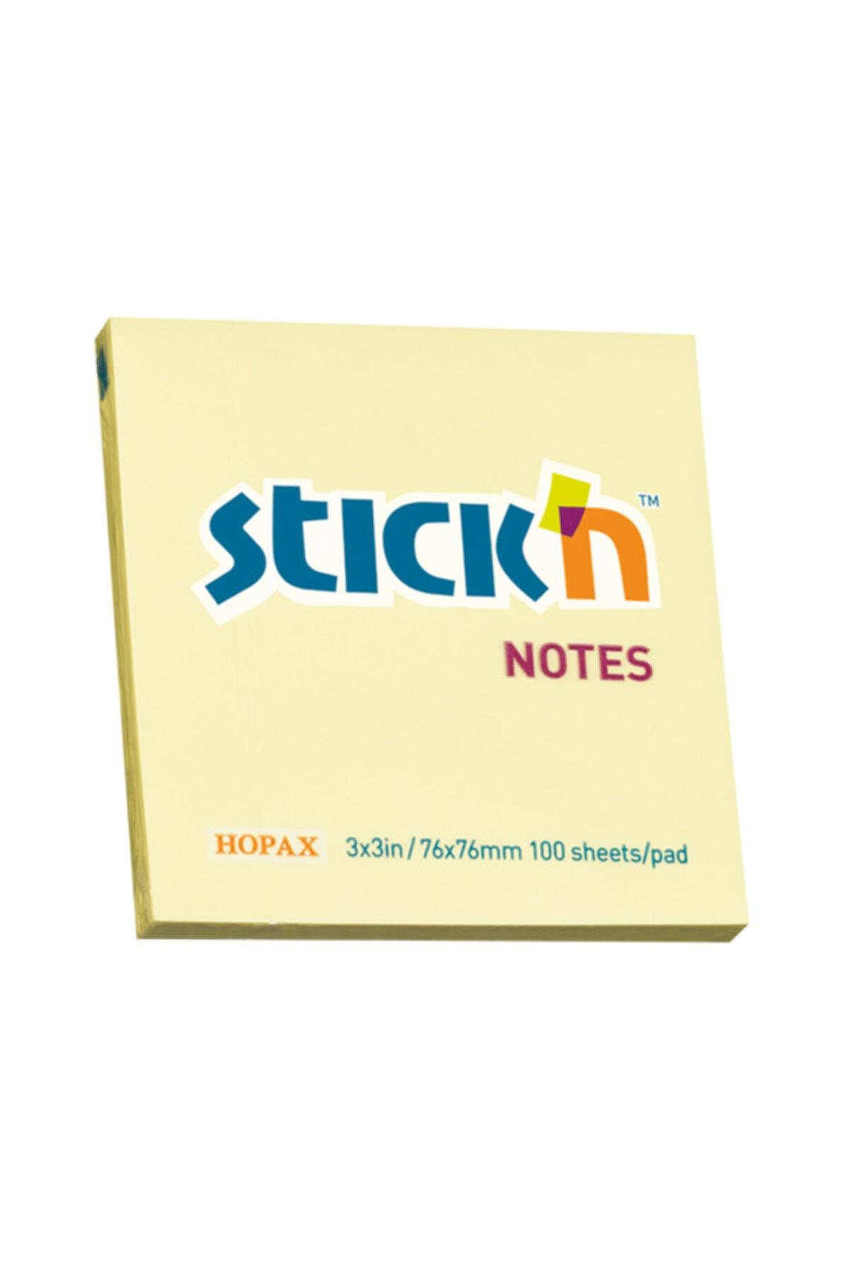 Gıpta Hopax Stickn 21007 Yapışkanlı Not Kağıdı 100 Yaprak 76x76 Mm Sarı (12 Koçan)