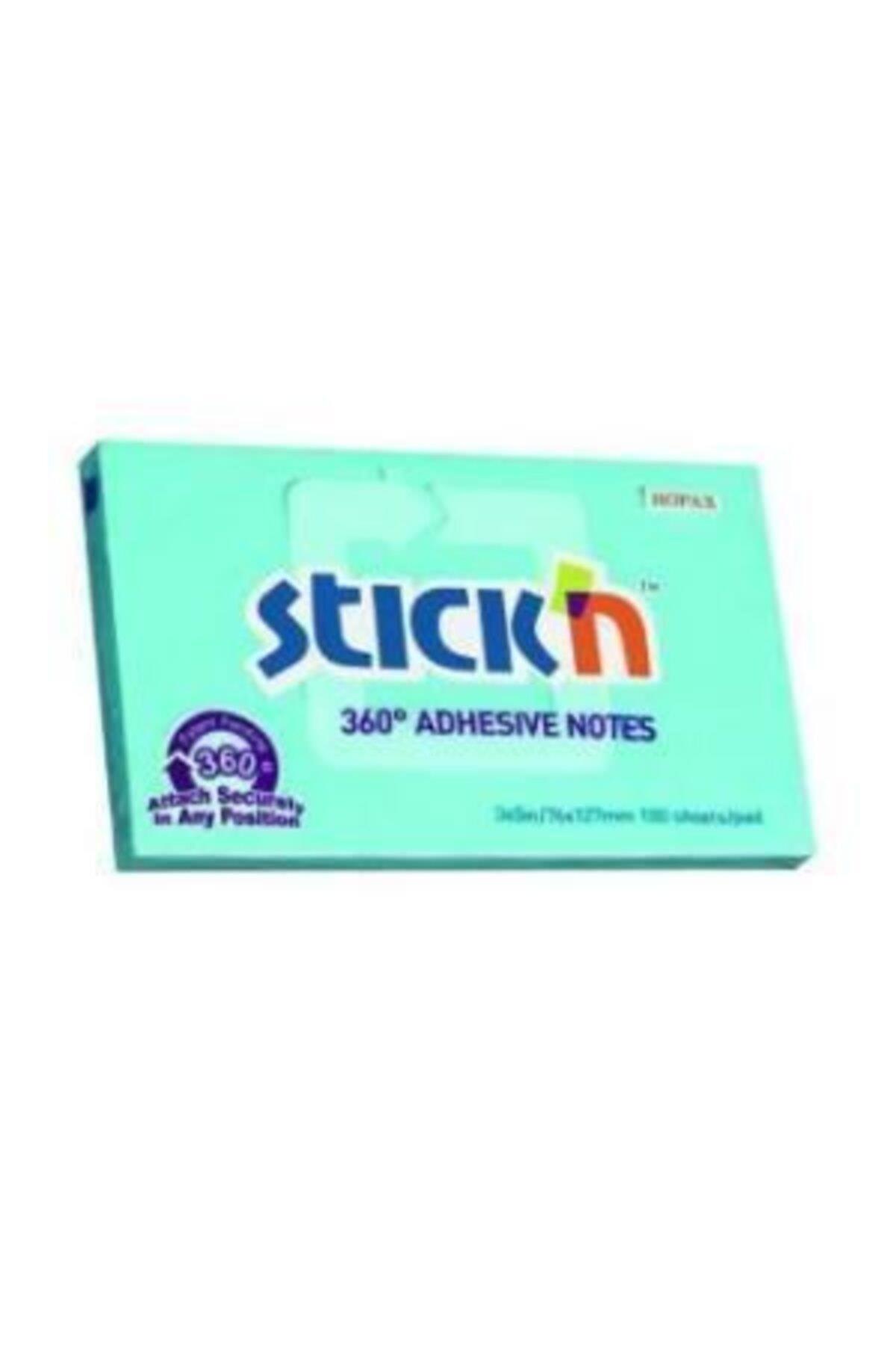 Hopax Stickn Yapışkanlı Not Kağıdı 100 Yaprak 76 x 127 mm Mavi 360 Derece Not Kağıdı