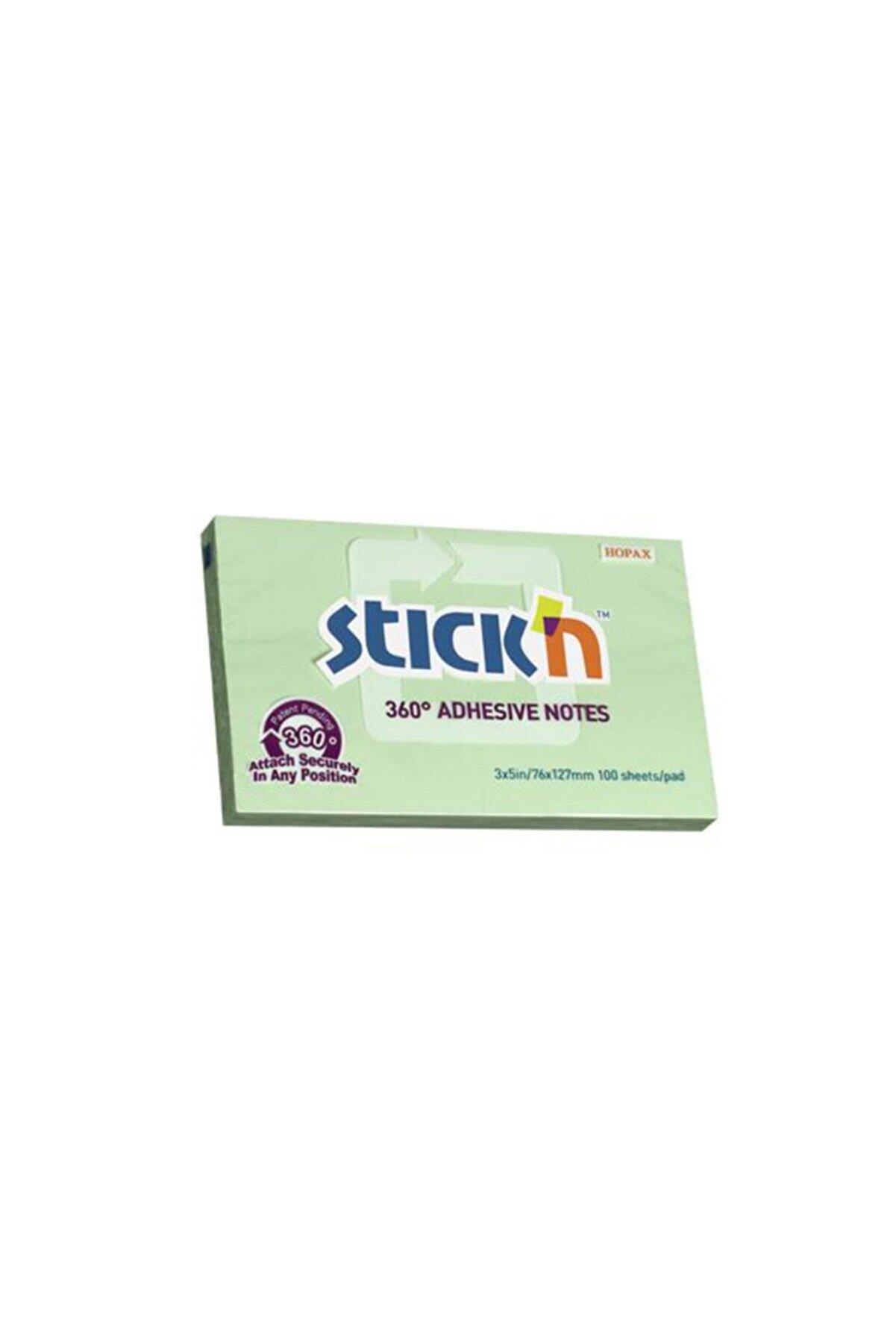 Hopax Stıckn Yapışkanlı Not Kağıdı 360° 100 Yaprak 76x127 Mm Yeşil