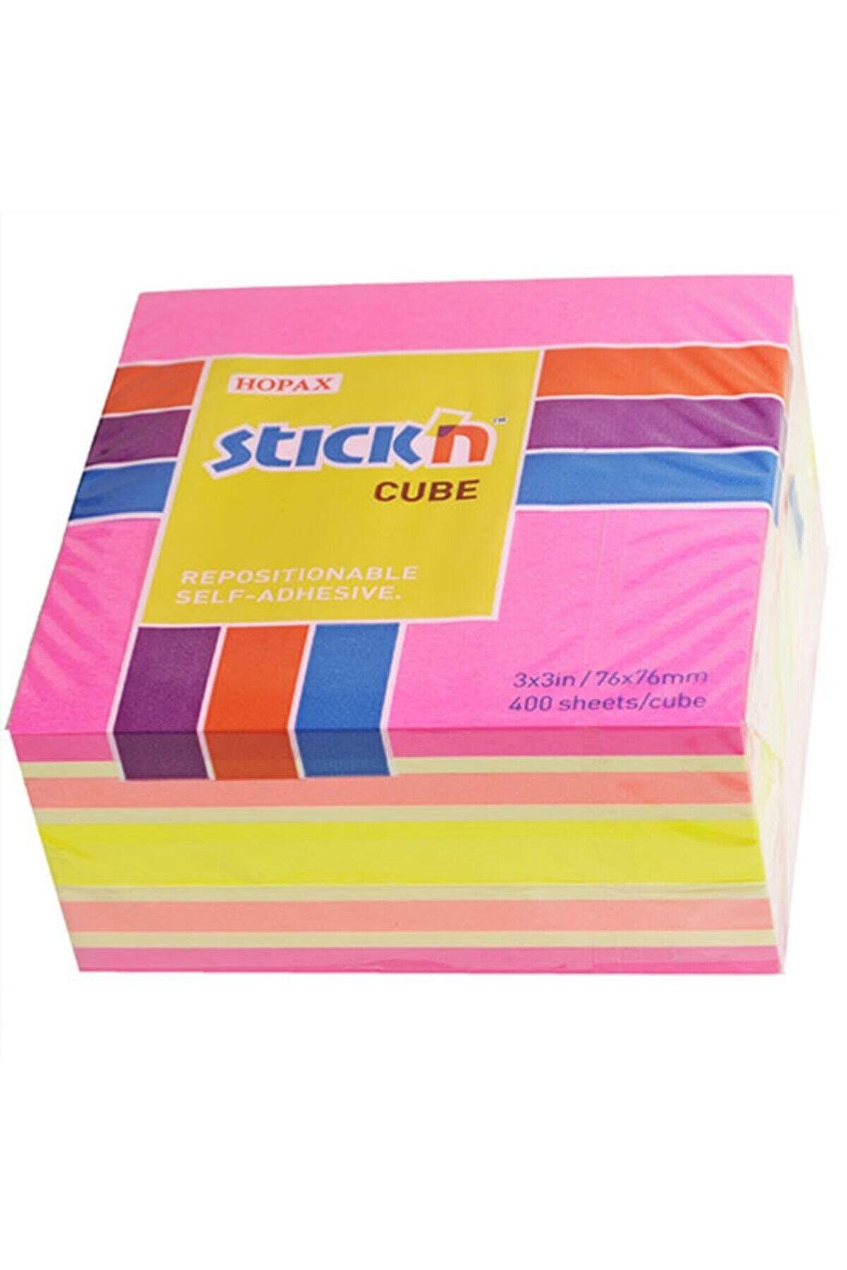 Hopax Stickn Yapışkanlı Not Kağıdı 76x76 Mm Küp 4 Renk 400 Yaprak