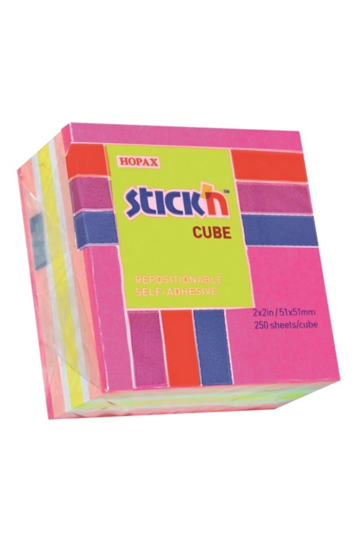 Hopax Stickn Yapışkanlı Not Kağıdı 70 x 70 mm Küp Blok 4NP Mıx-a Renk 250 Yaprak