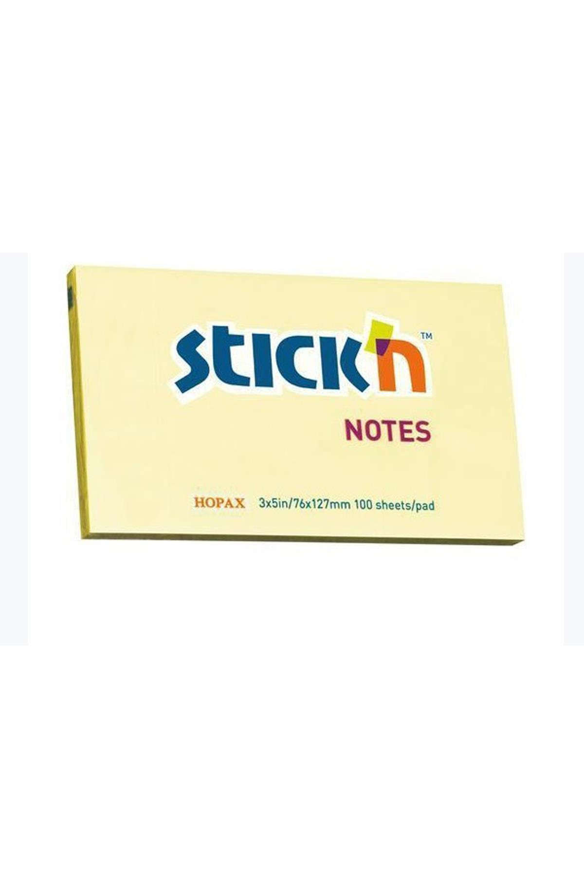 Hopax Stickn Yapışkanlı Not Kağıdı 76 x 127 mm Eco Notes Patel Sarı 100 Yaprak (1 Paket 12 Adet)