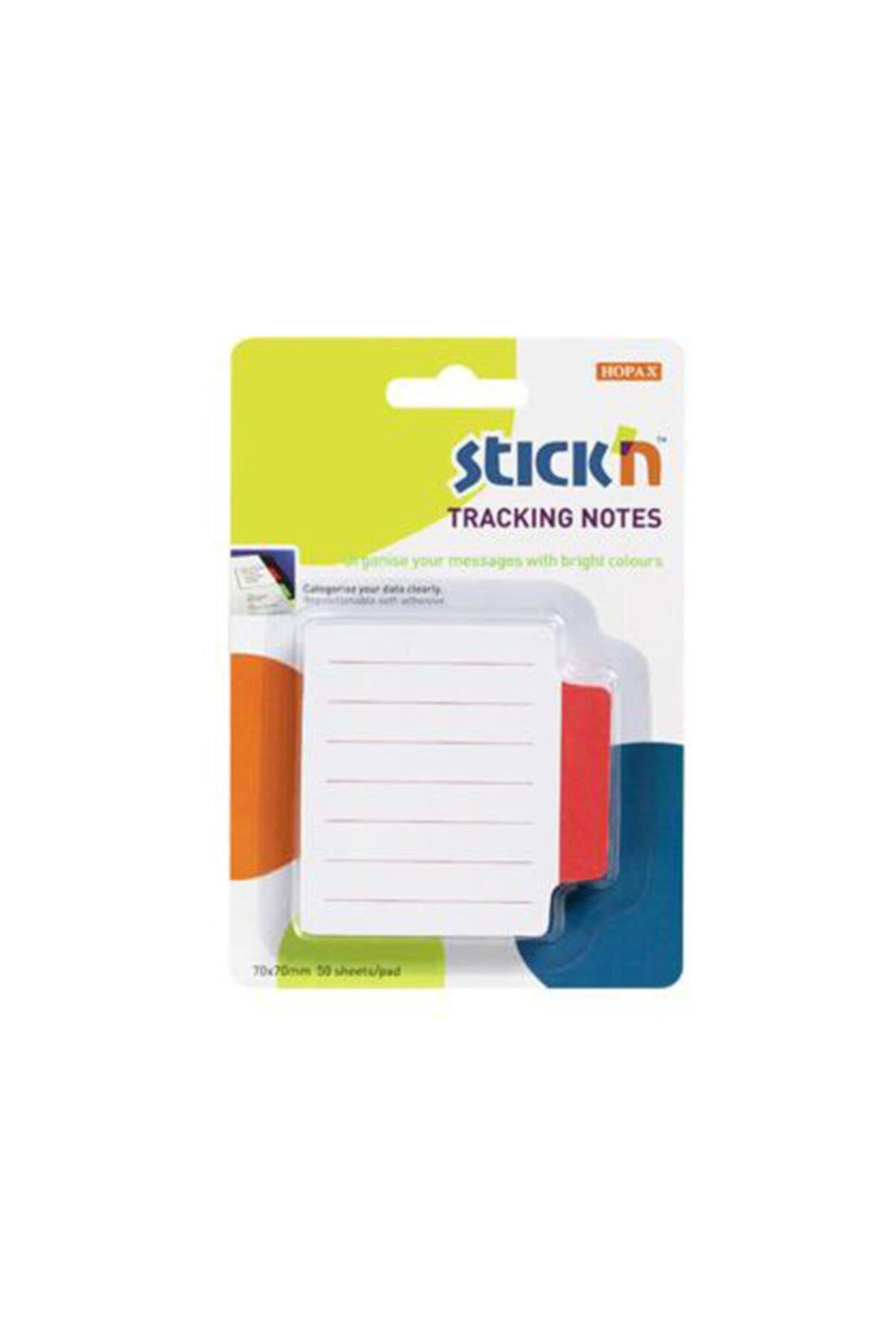 Hopax Stickn Yapışkanlı Not Kağıdı Çizgili Sep. 50 Yaprak 70x70 Mm Beyaz Kırmızı