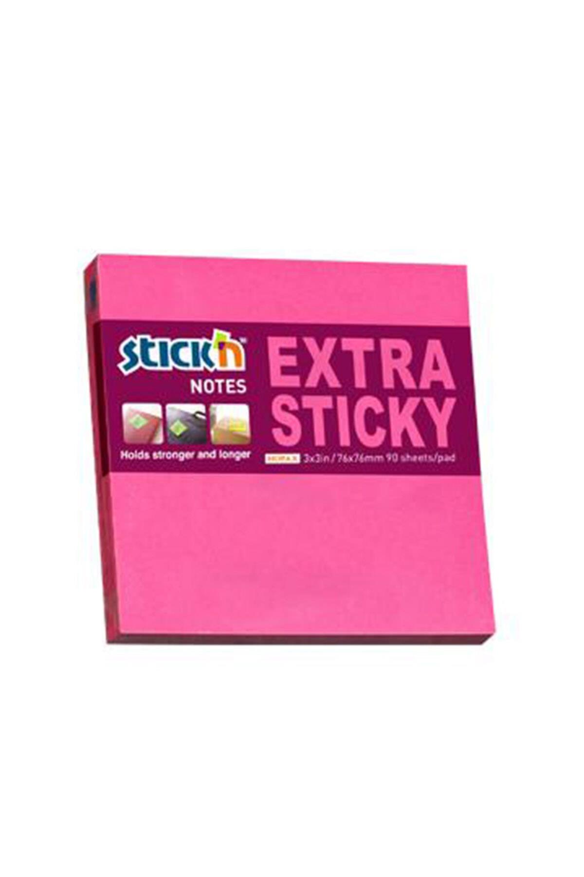 Hopax Stıckn Yapışkanlı Not Kağıdı Extra 90 Yaprak 76x76 mm Neon Pembe