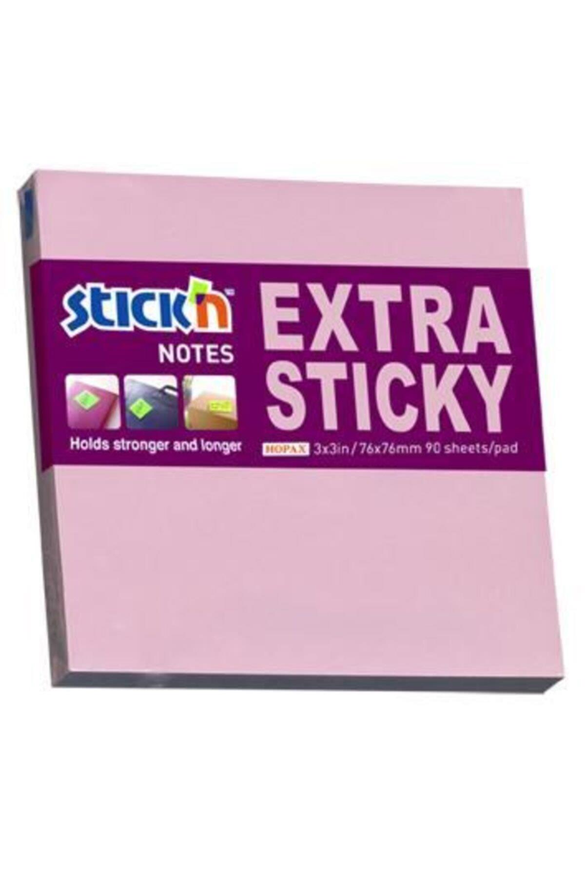Hopax Stickn 76x76mm Extra Yapışkanlı Not Kağıdı Pastel Pembe 90 Yaprak