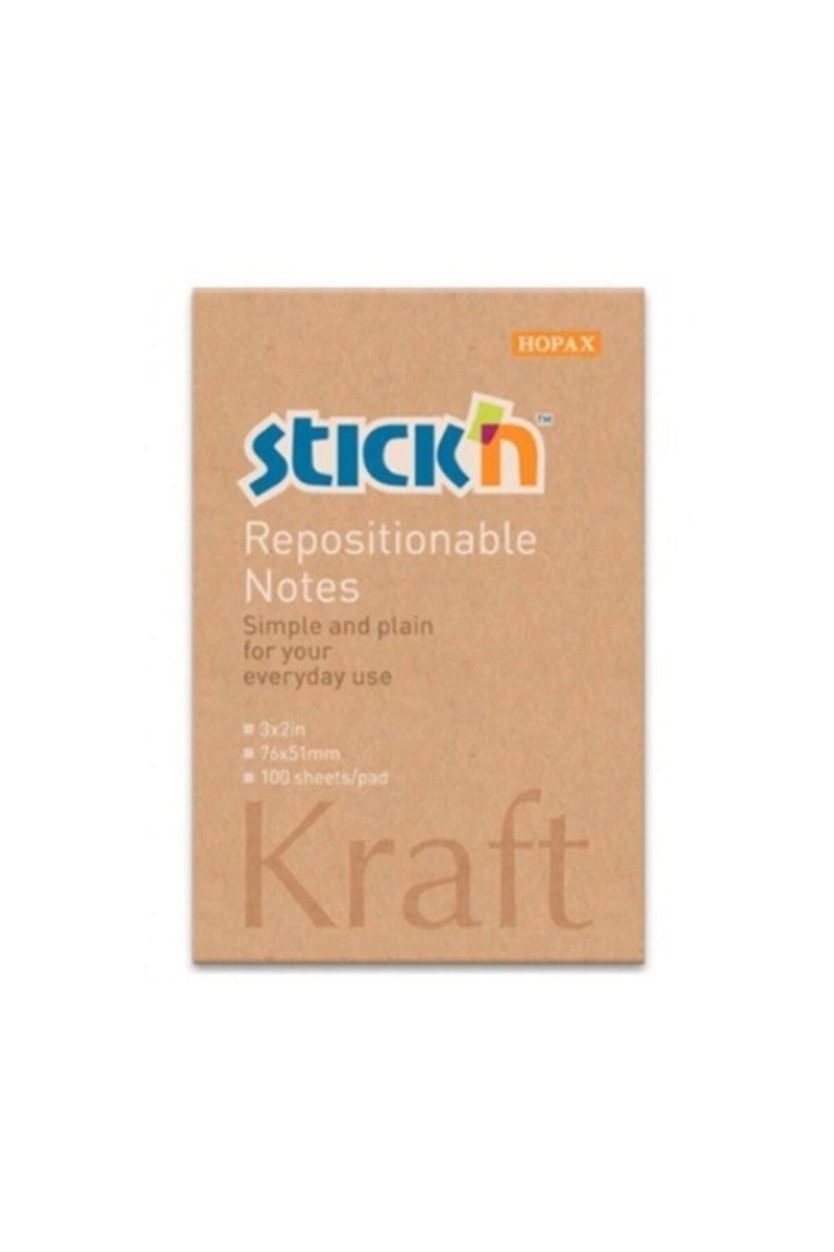 Hopax Stickn Yapışkanlı Not Kağıdı 76x51 Mm Kraft 100 Yaprak 12 Li (1 Paket 12 Adet)