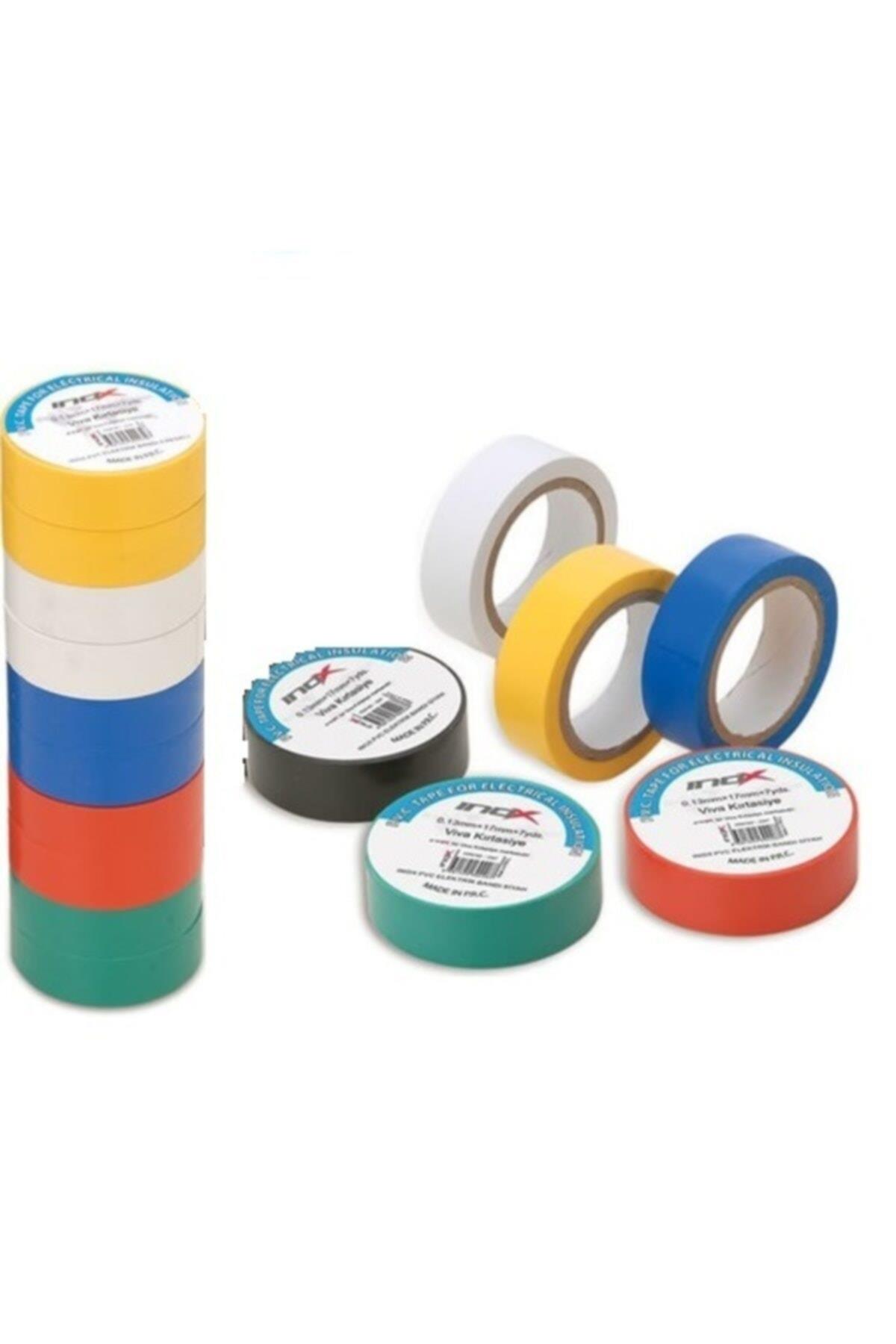 Inox Elektrik Bantı Pvc 5 Renkli Elektrik Bantı (10 Lu Paket)