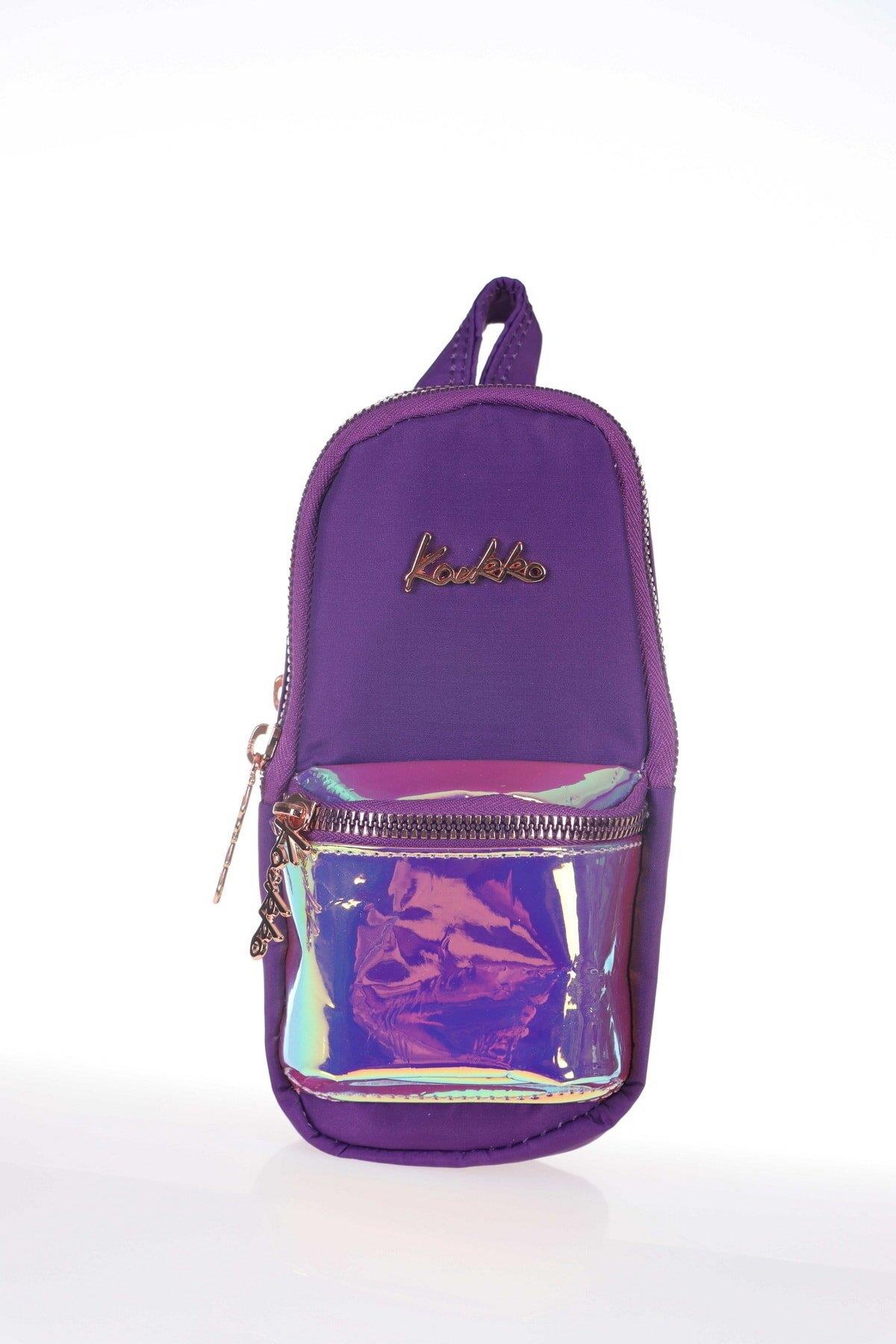 Kaukko Bright Junior Bag Kalem Çantası Aynalı Mor