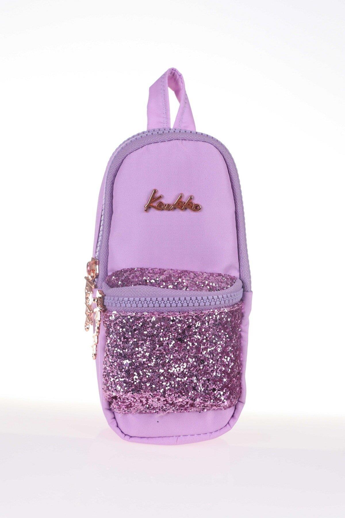 Kaukko Bright Junior Bag Kalem Çantası Taşlı Lila