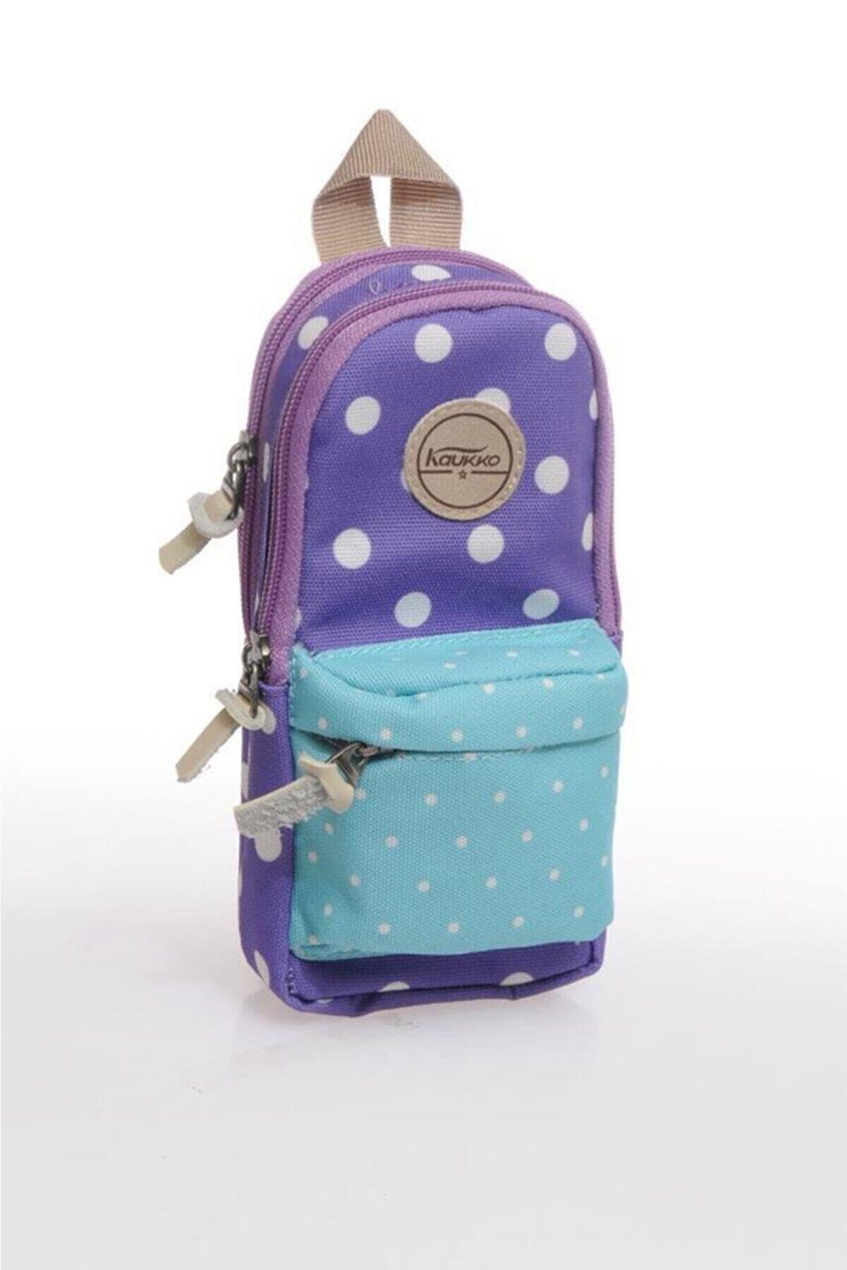Kaukko Dots Kalem Çantası (Kalemlik) Lila Kalem Kutusu