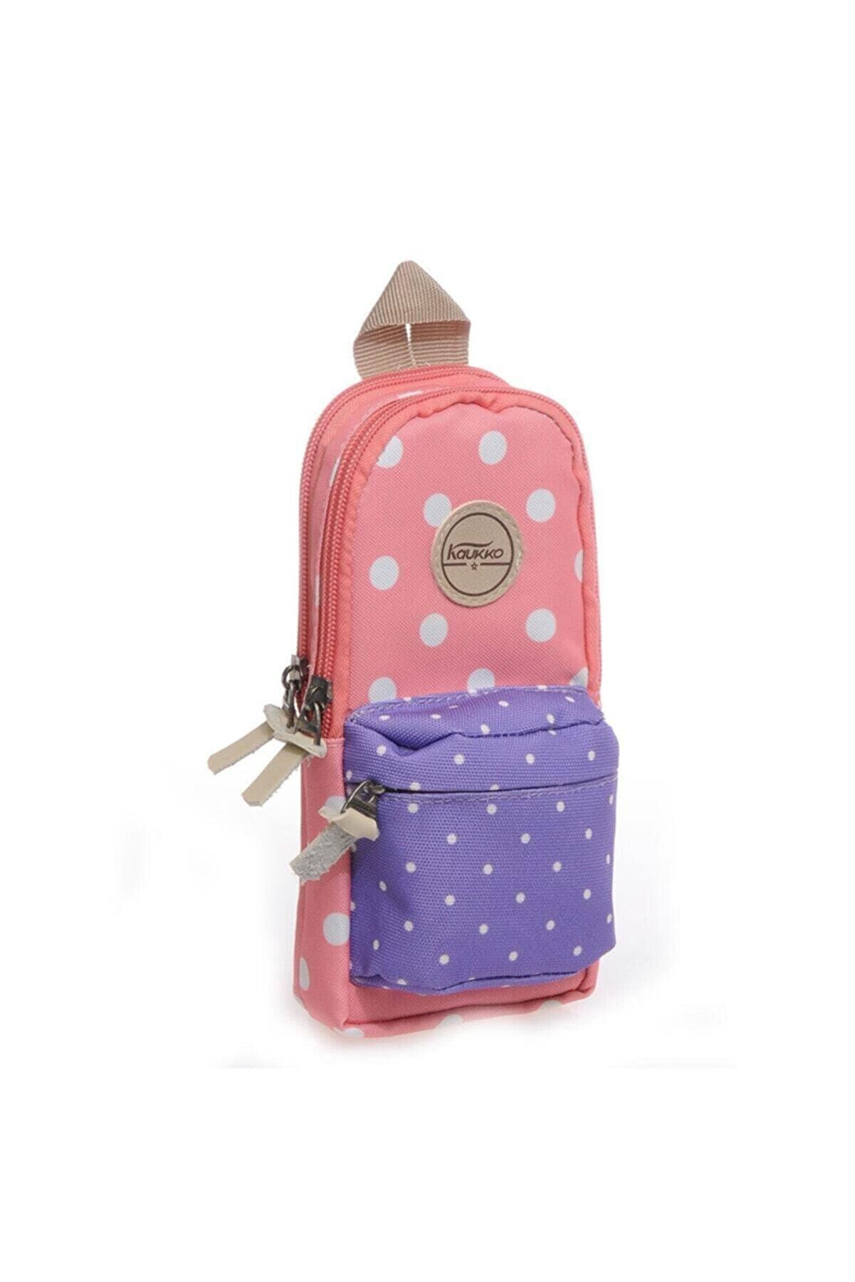 Kaukko Dots Kalem Çantası (Kalemlik) Yavruağzı K2111