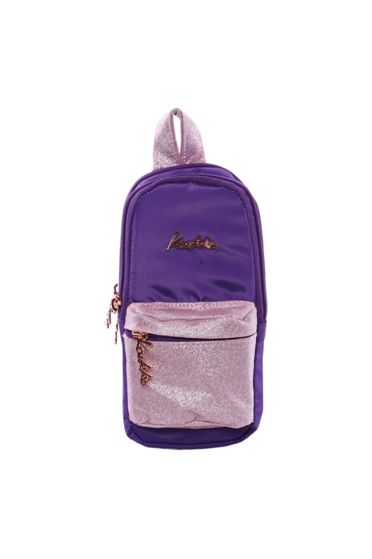 Kaukko Magical Junior Bag Kalem Çantası Simli Mor
