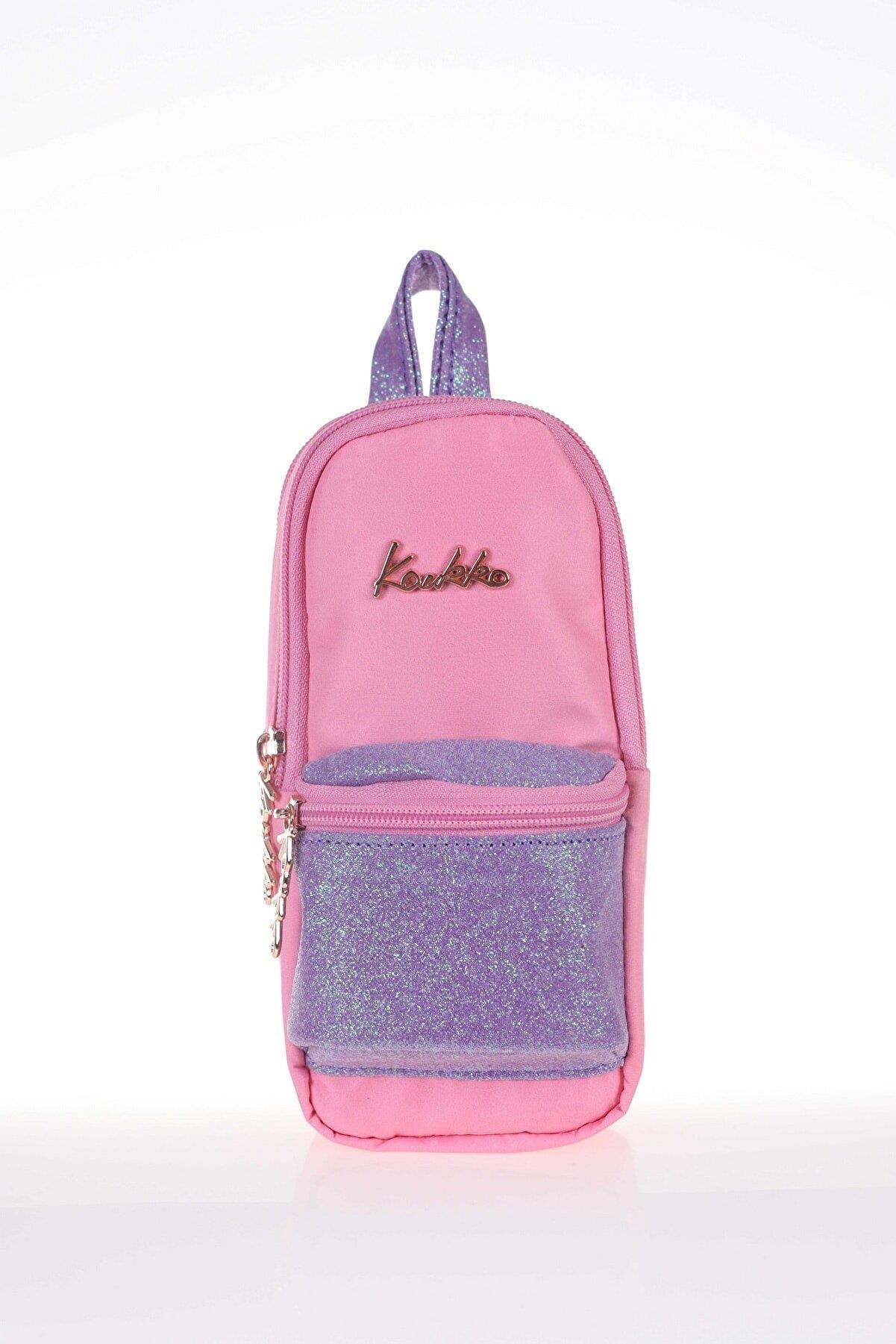 Kaukko Magical Junior Bag Kalem Çantası Simli Roze