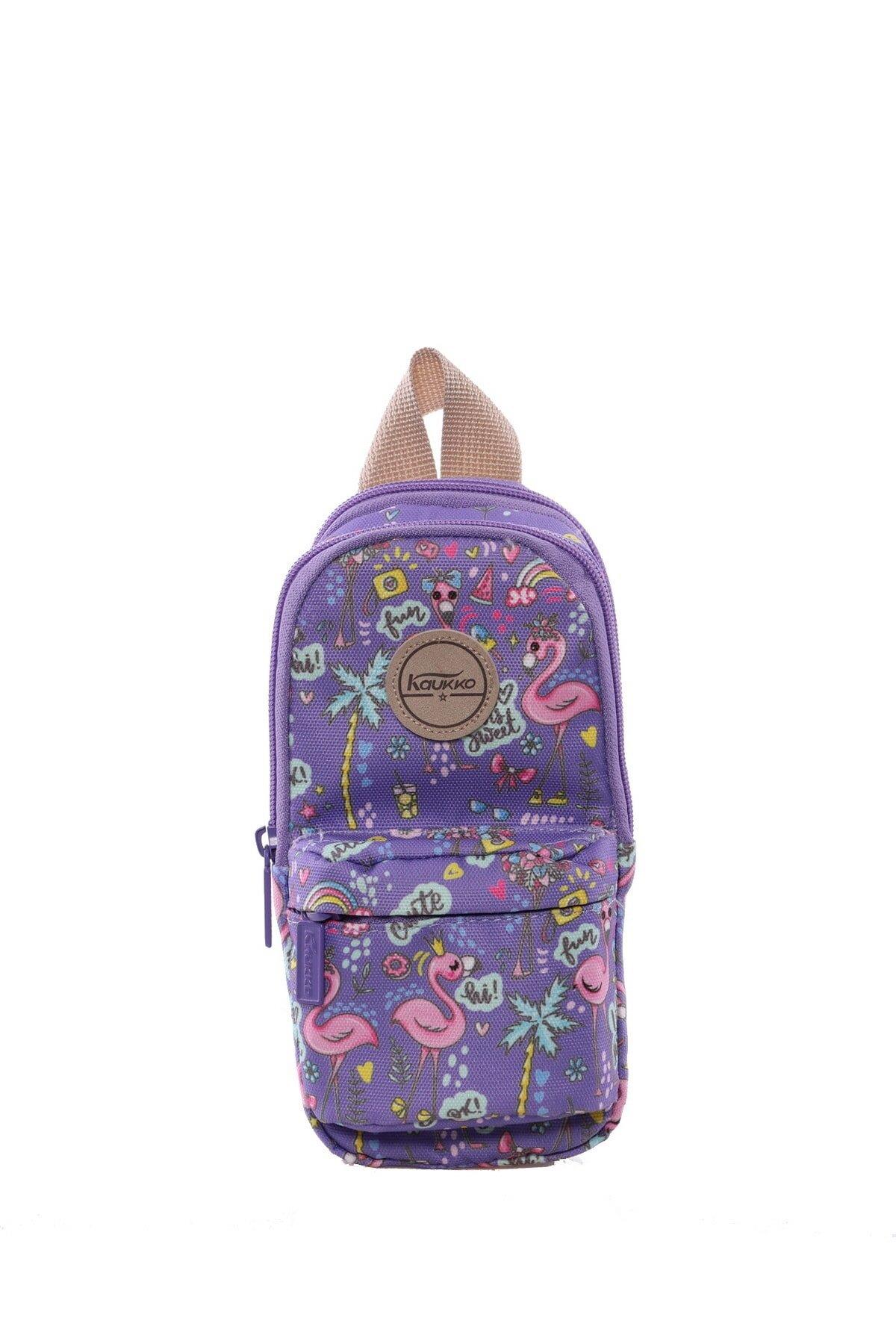 Kaukko Nature Jr Bag Kalem Çantası Lilac Flamingo Kalemlik