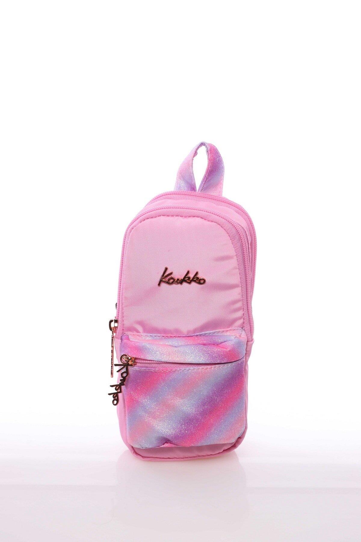 Kaukko Shine Junior Bag Kalem Çantası Simli Pembe