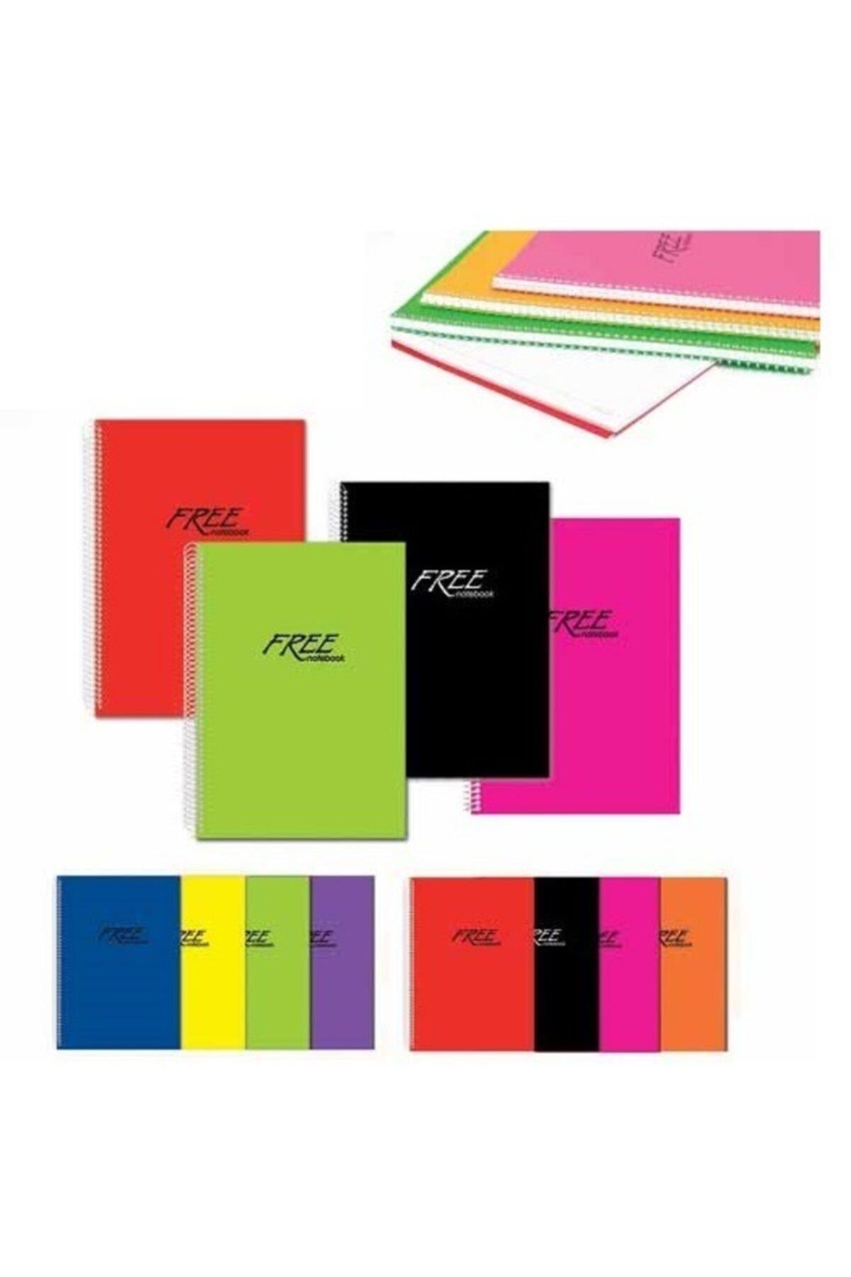 Keskin Color Spiralli Defter Free Office Plastik Kapak Kareli A4 60 Yaprak 12 Li Paket