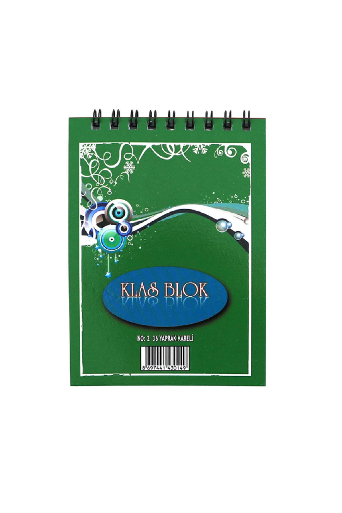 Klas Bloknot Spiralli Kareli No:2 36 Yaprak (24 Lü Paket)