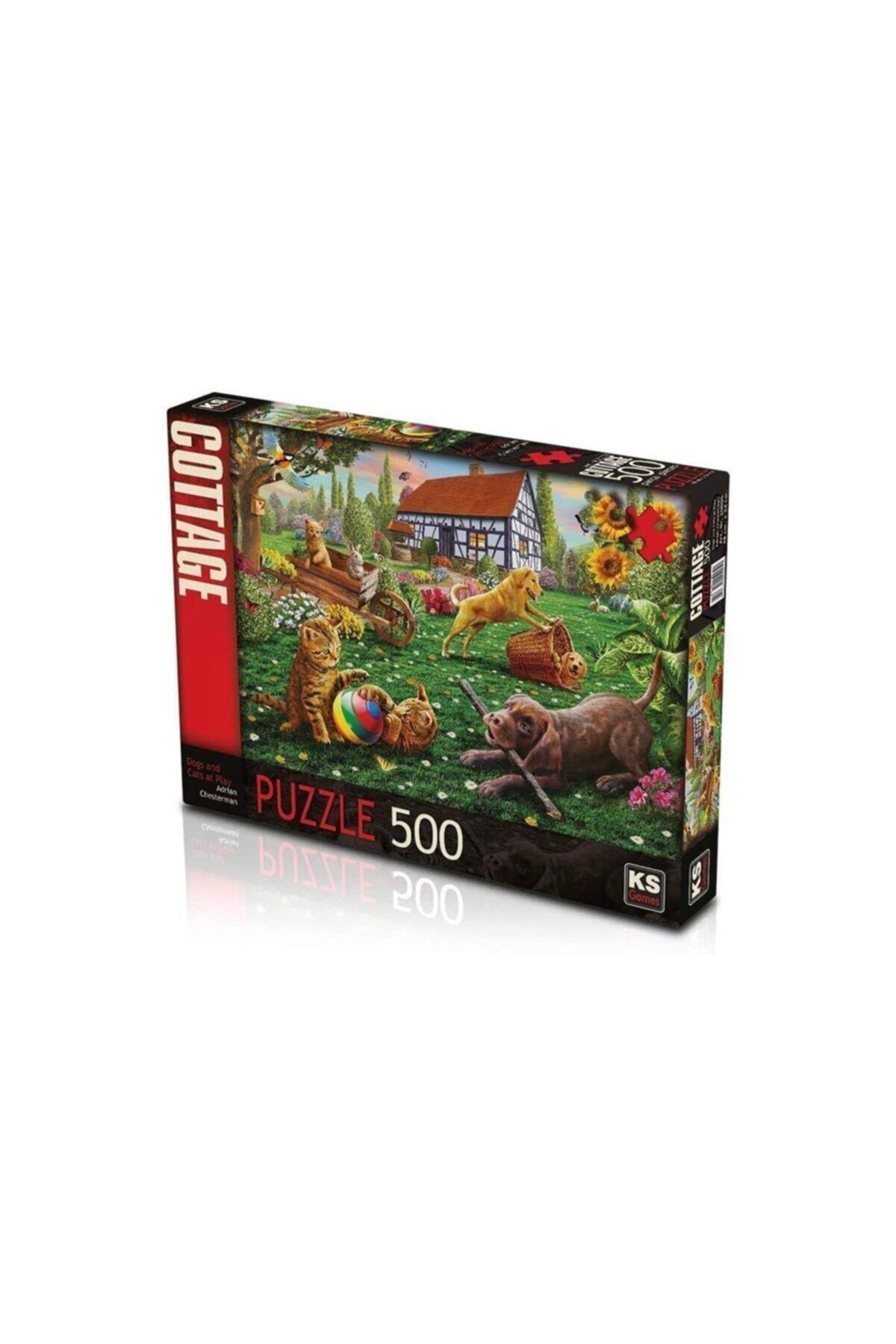 Ks Games Puzzle Dogs And Cats At Play 500 Parça Puzzle
