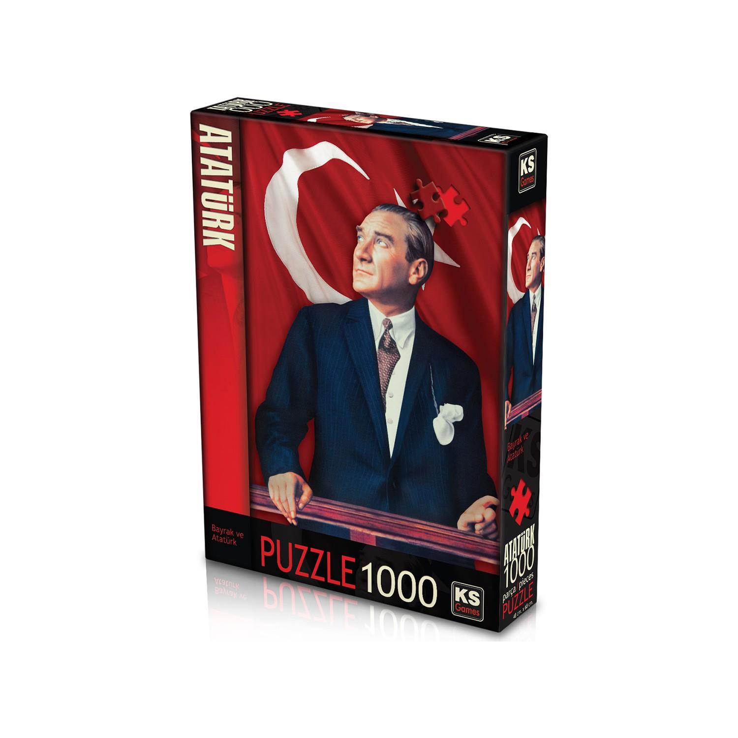 Ks Games Puzzle Bayrak Ve Atatürk Son 1000 Parça Puzzle