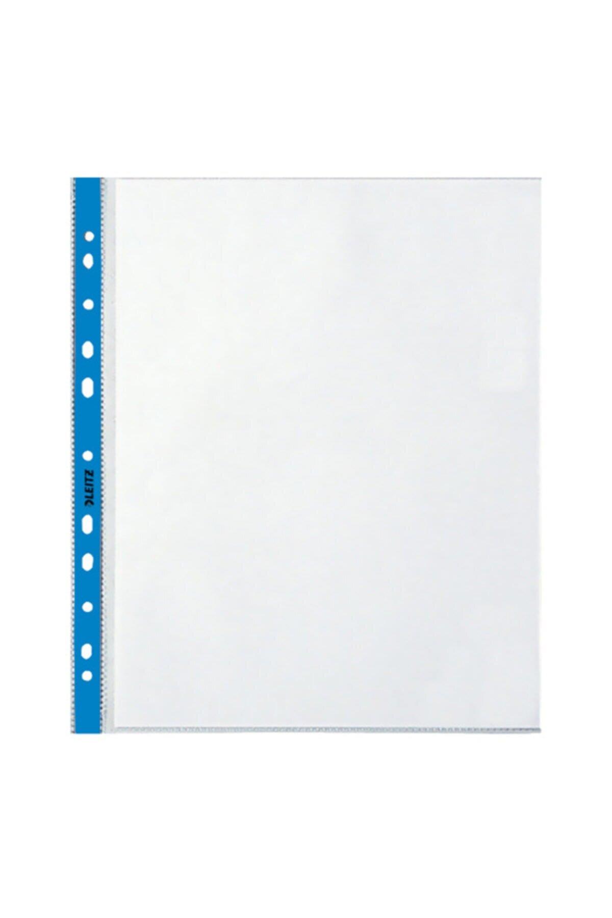 Leitz Poşet Dosya Kristal Mavi Kenarlı A4 90 Micron (100 Lü Paket)