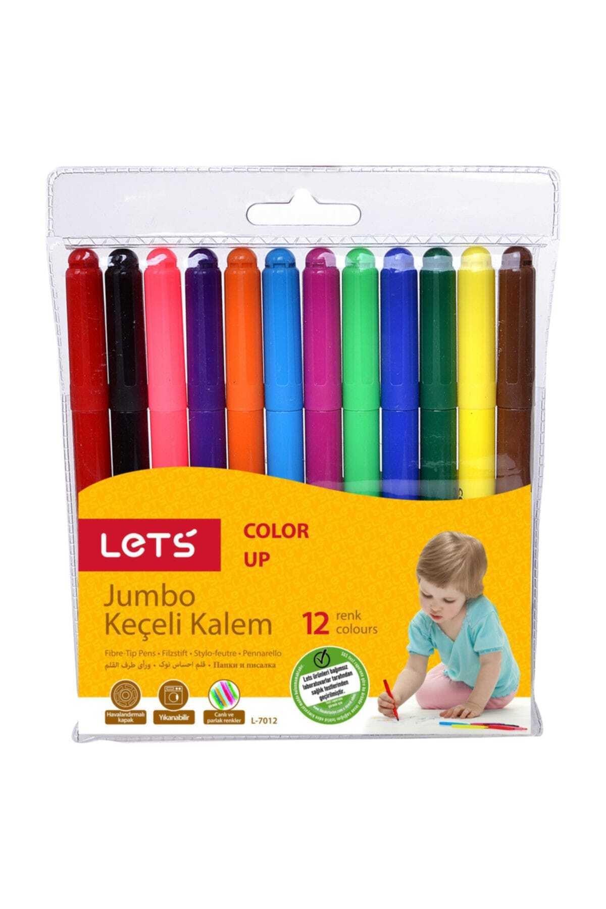 Lets Keçeli Boya Kalemi Jumbo 12 Renk L-7012
