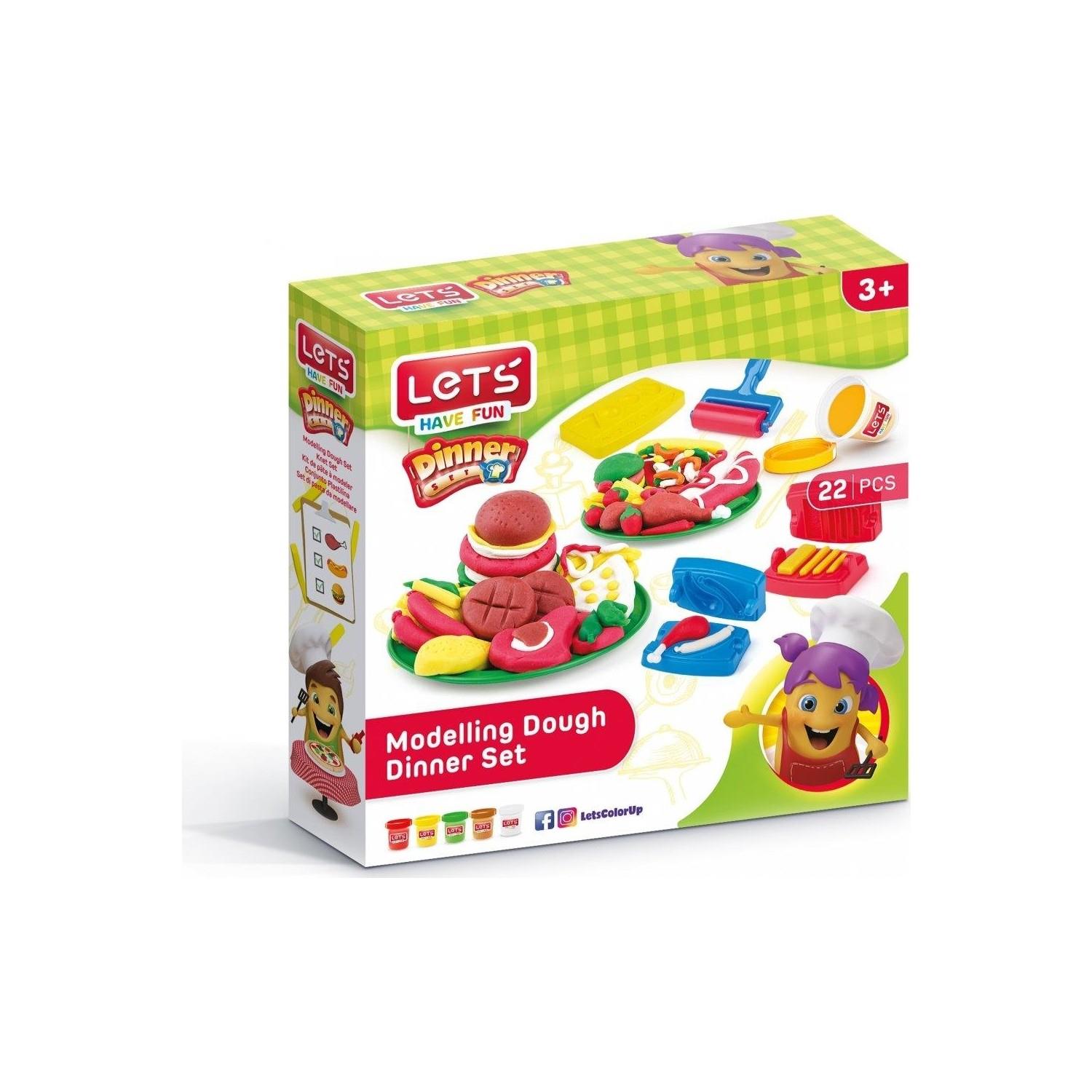 Lets Oyun Hamuru Yemek Ziyafeti Seti 5 75 Gram 22 Parça