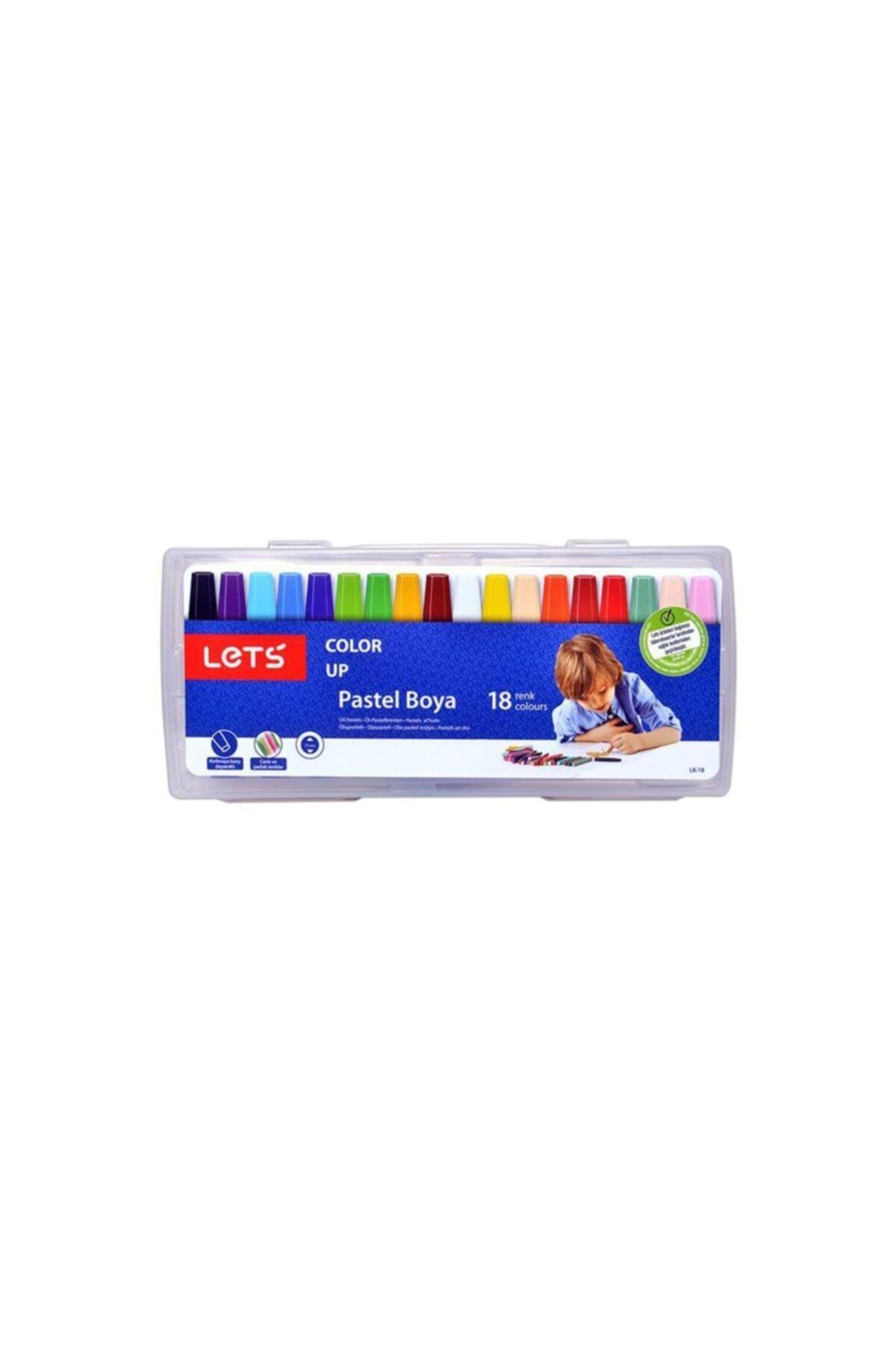 Lets Pastel Boya Plastik Kutu Köşeli 18 Lİ LK-18