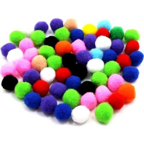 Logon Pompon 3.5 - 3 - 2 - 1.5 CM Karışık Boyutlarda 25 Li Ponpon
