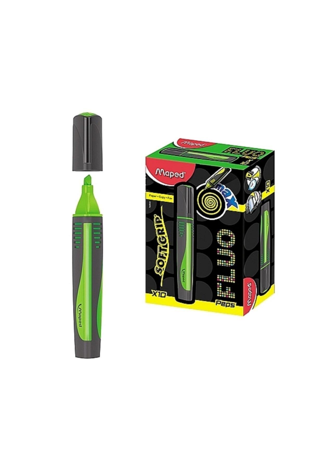 Maped Fosforlu Kalem Max Fluo Peps Mini Yeşil Fosforlu İşaret Kalemi (10 Lu Paket)
