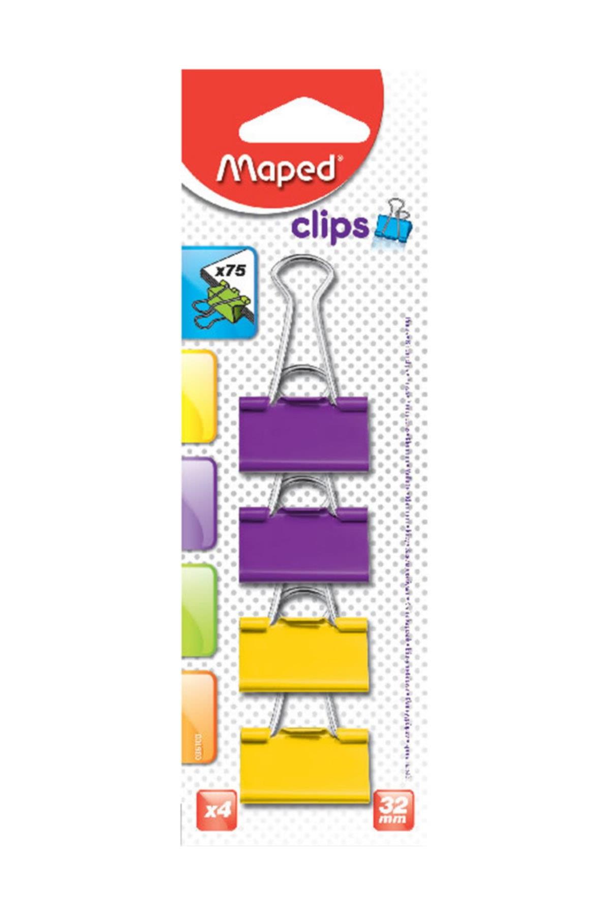 Maped Kıskaç (Klips) Metal 32 MM 4 Lü Renk 036100AA