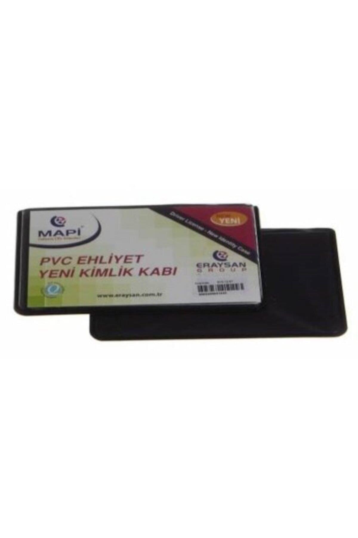 Mapi Kart Kabı Ehliyet Yeni Kimlik Çift Hazneli Siyah (100 Lü Paket)