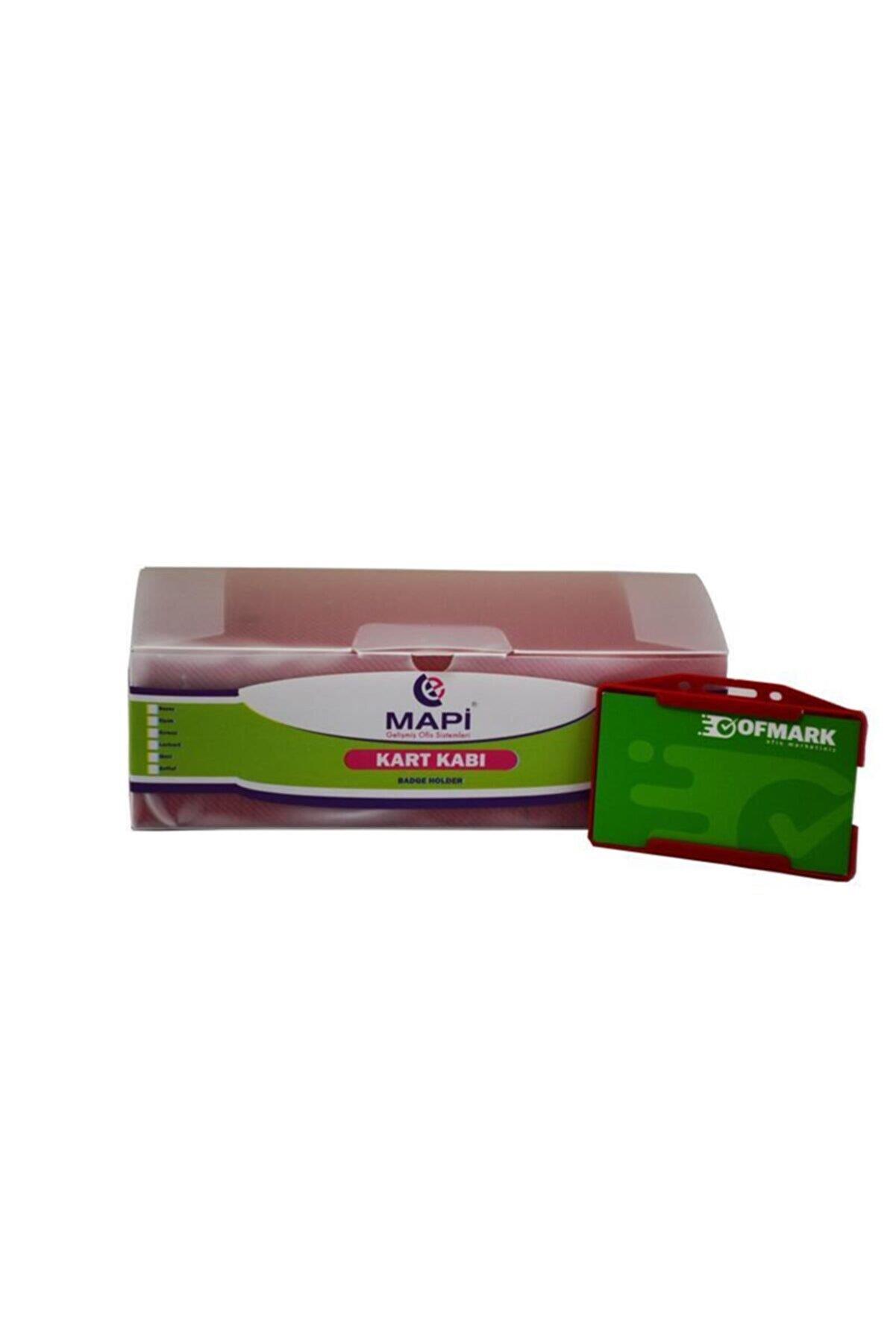 Mapi Kart Kabı Yatay Plastik Kart Kabı Kırmızı (50 Li Paket)
