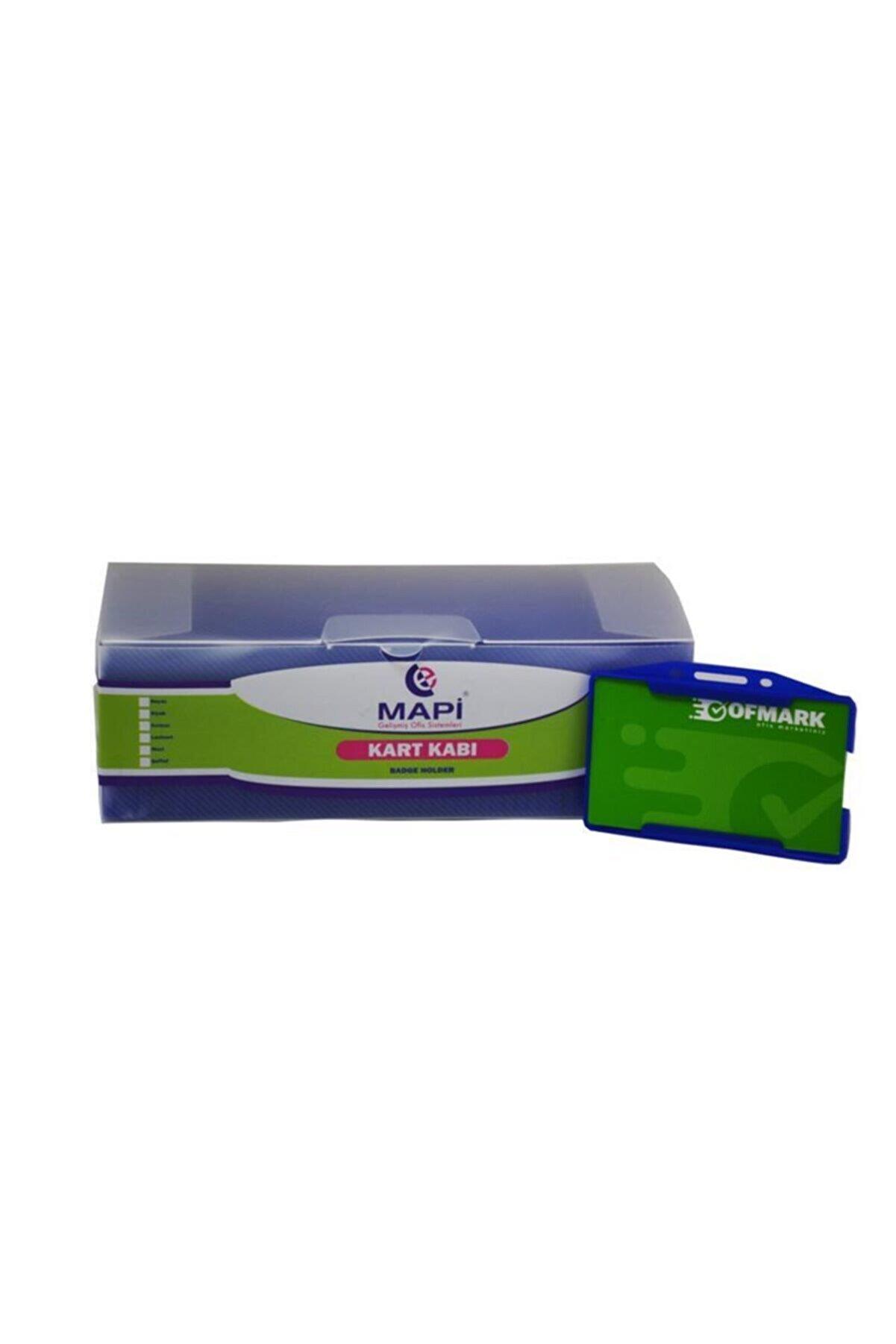 Mapi Yaka Kart Kabı Yatay Mavi (50 Li Paket)
