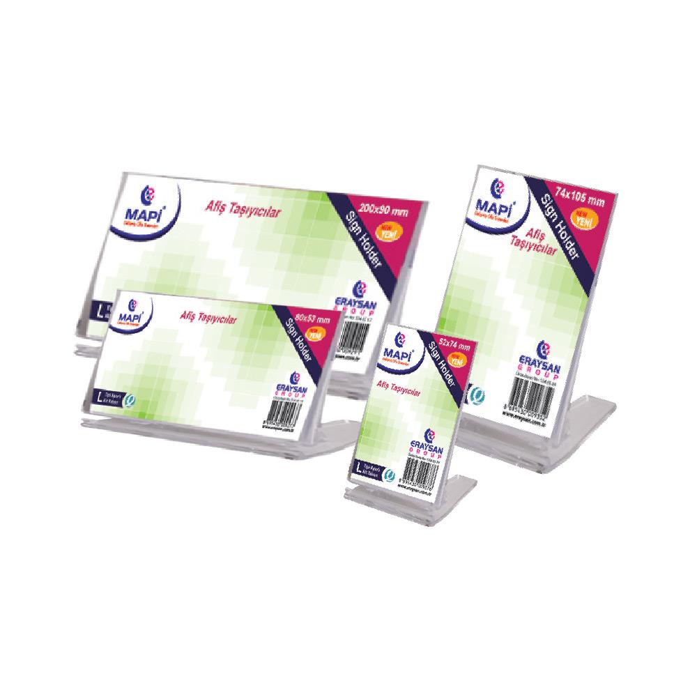Mapi L Tipi Afiş Taşıyıcı Ayarlı Alt Taban 52 x 74 mm Dikey
