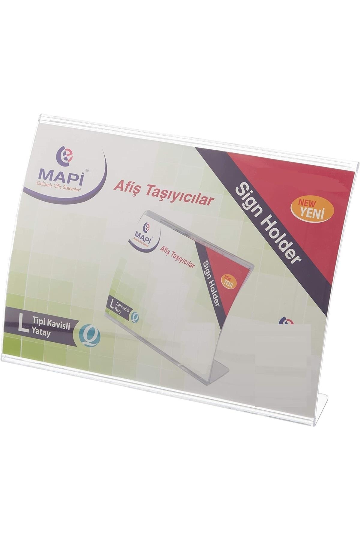 Mapi L Tipi Yatay Kavisli Afiş Taşıyıcı Stand 148 x 210 Broşür Taşıyıcı L Tipi