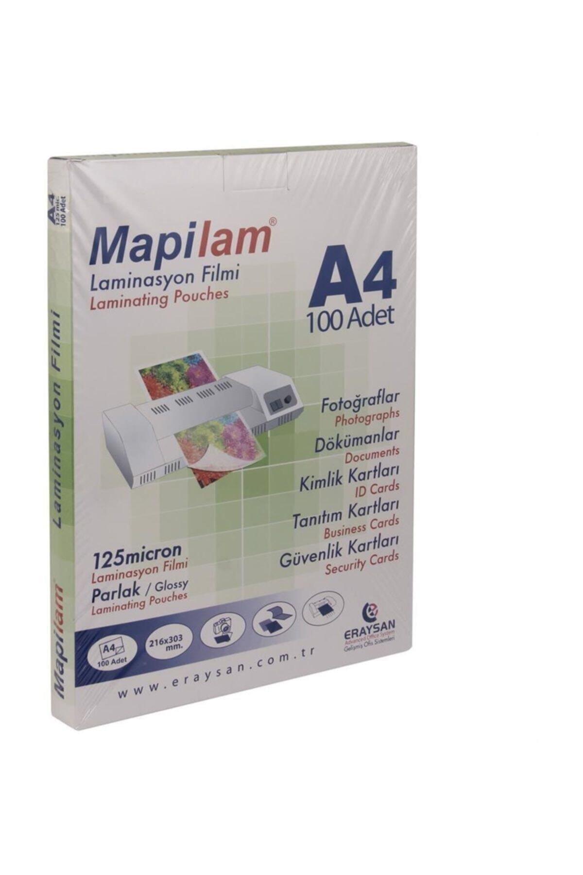 Mapi A-4 Laminasyon Filmi 125 Micron Parlak 100 Lü  (1 Paket 100 Adet
