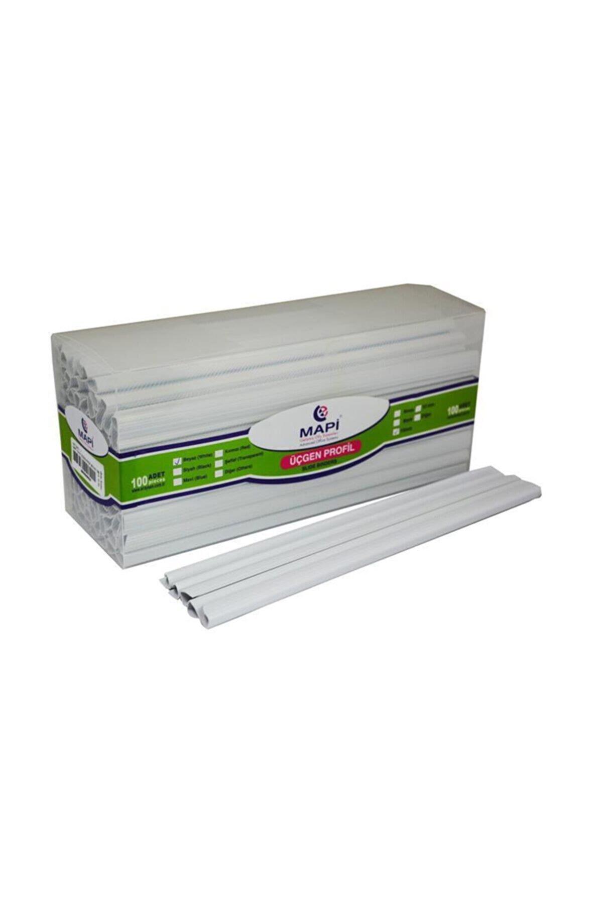 Mapi Profil Sırtlık Plastik Orta Üçgen 50 - 90 Sayfa 10 MM Beyaz (100 Lü Paket)