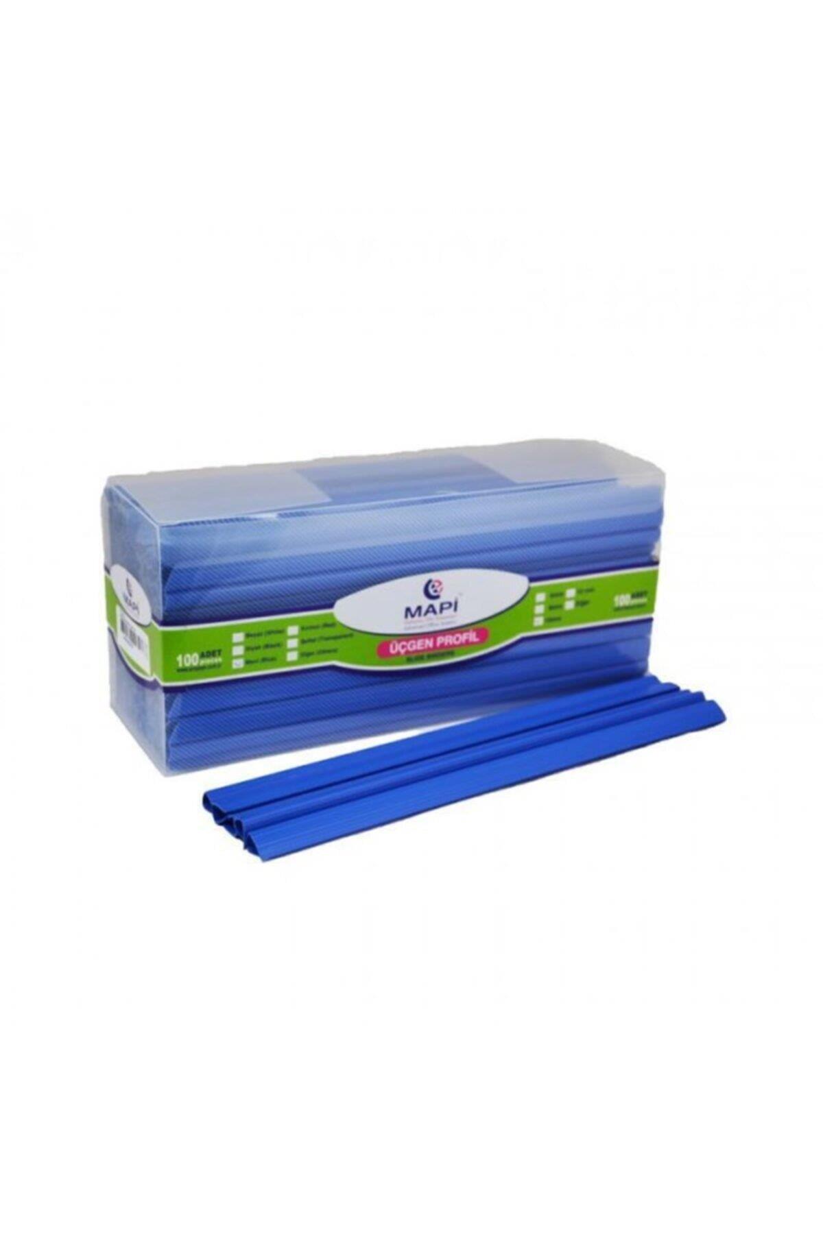 Mapi Profil Sırtlık Plastik Orta Üçgen 50 - 90 Sayfa 10 MM Mavi (100 Lü Paket)