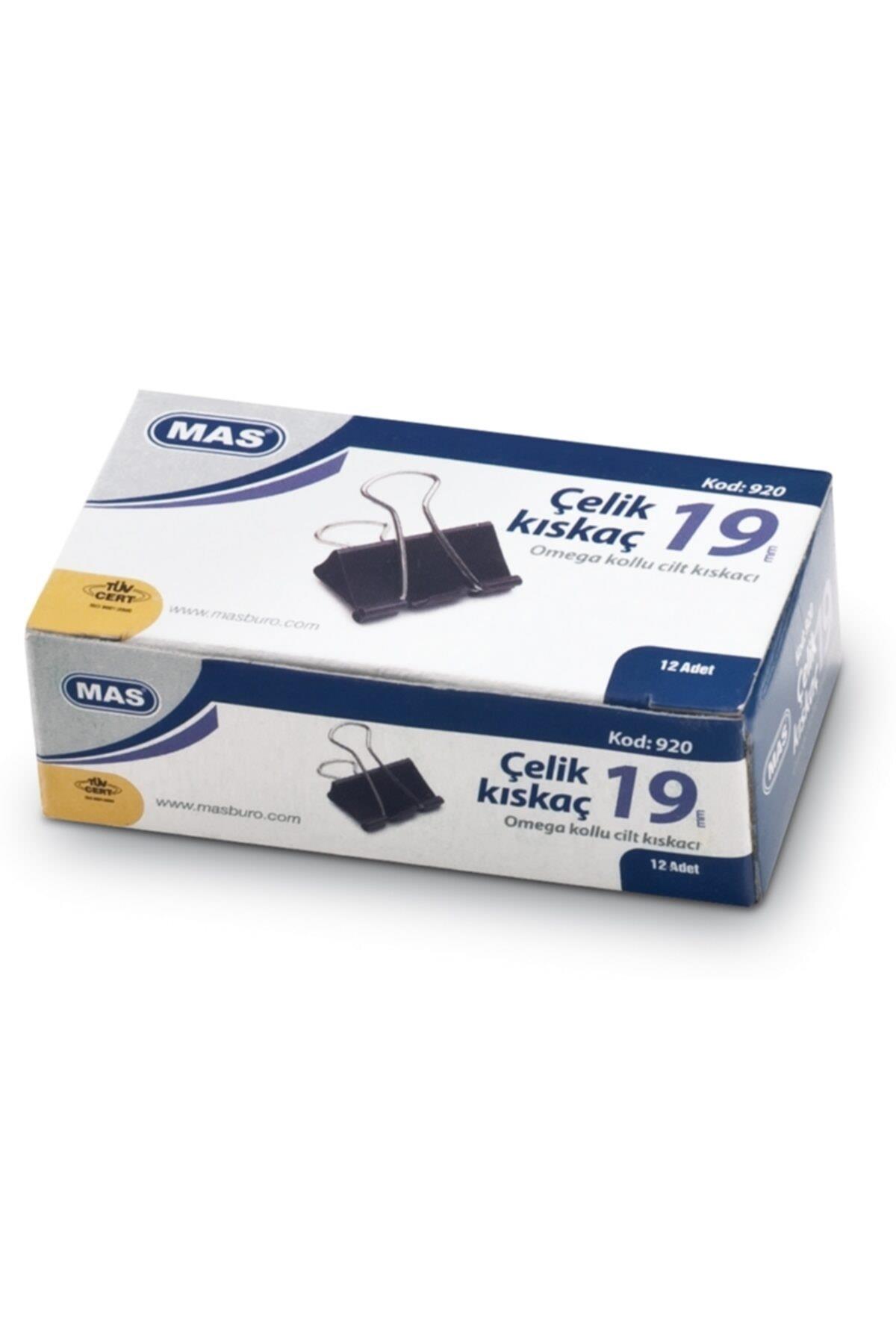 Mas Omega 19 Mm. Double Klips Çelik Kıskaç (12 Adet)
