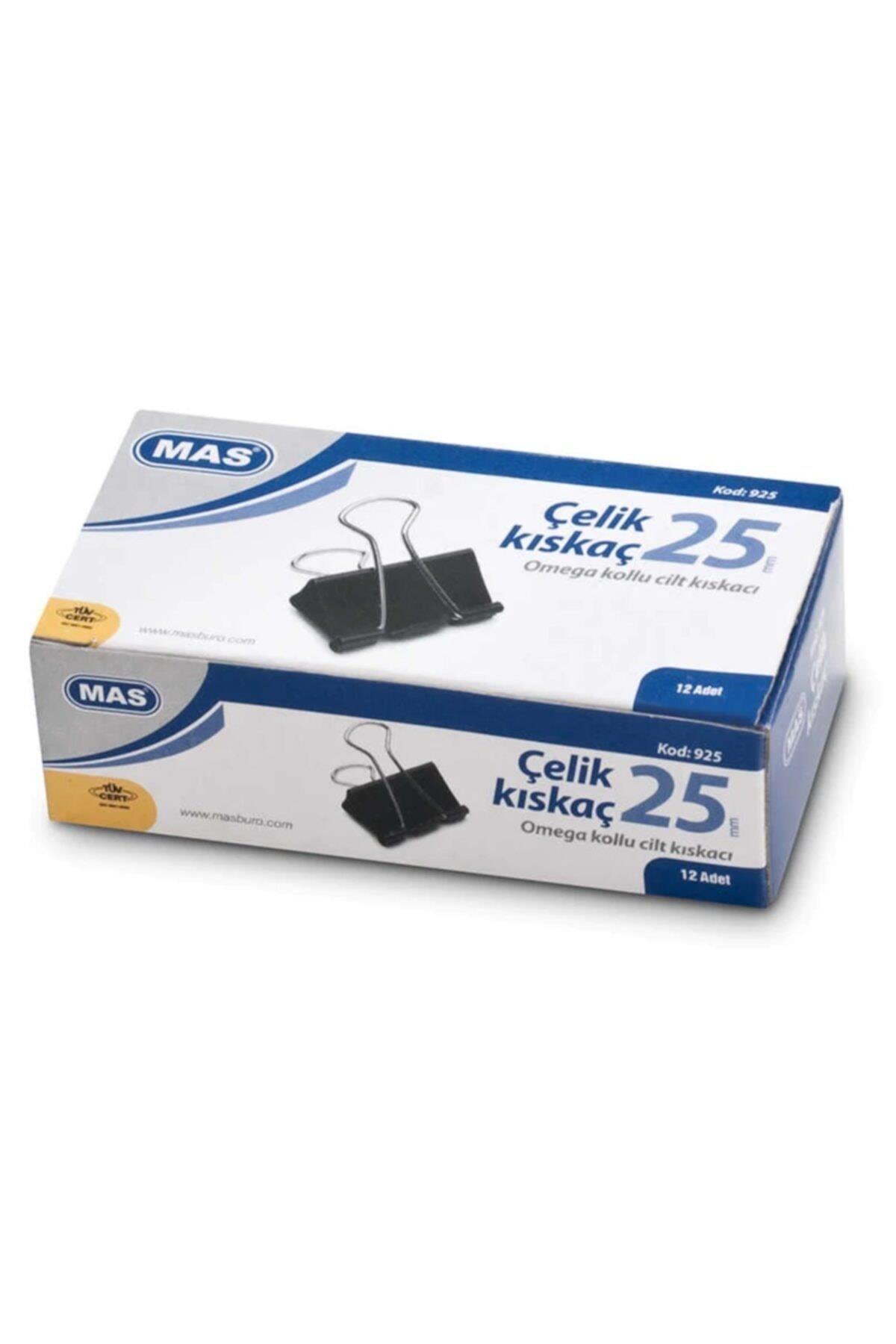 Mas Omega 25 Mm. Double Klips Çelik Kıskaç (12 Adet)