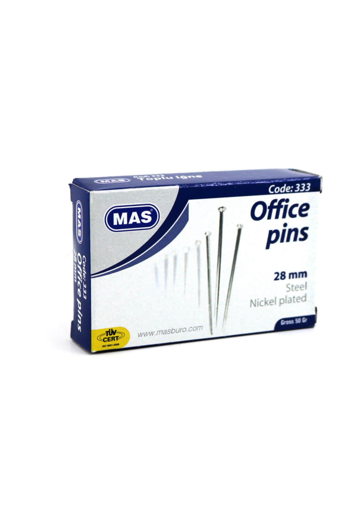 Mas Toplu İğne Nikel 28 MM 50 Gram (1 Paket 24 Kutu)