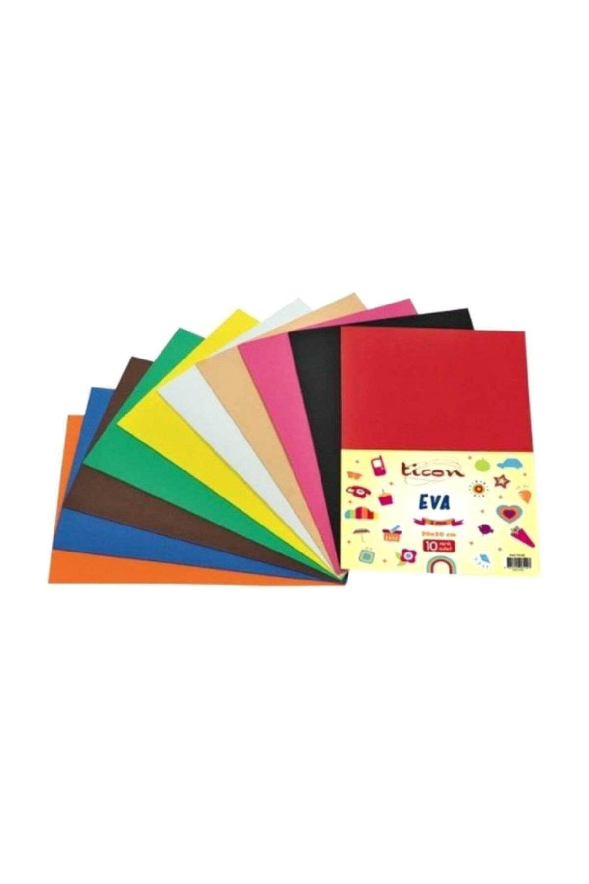 Masis A4 Eva Düz 2 Mm Yapışkanlı Eva Karışık Renk (10 Lu Paket)