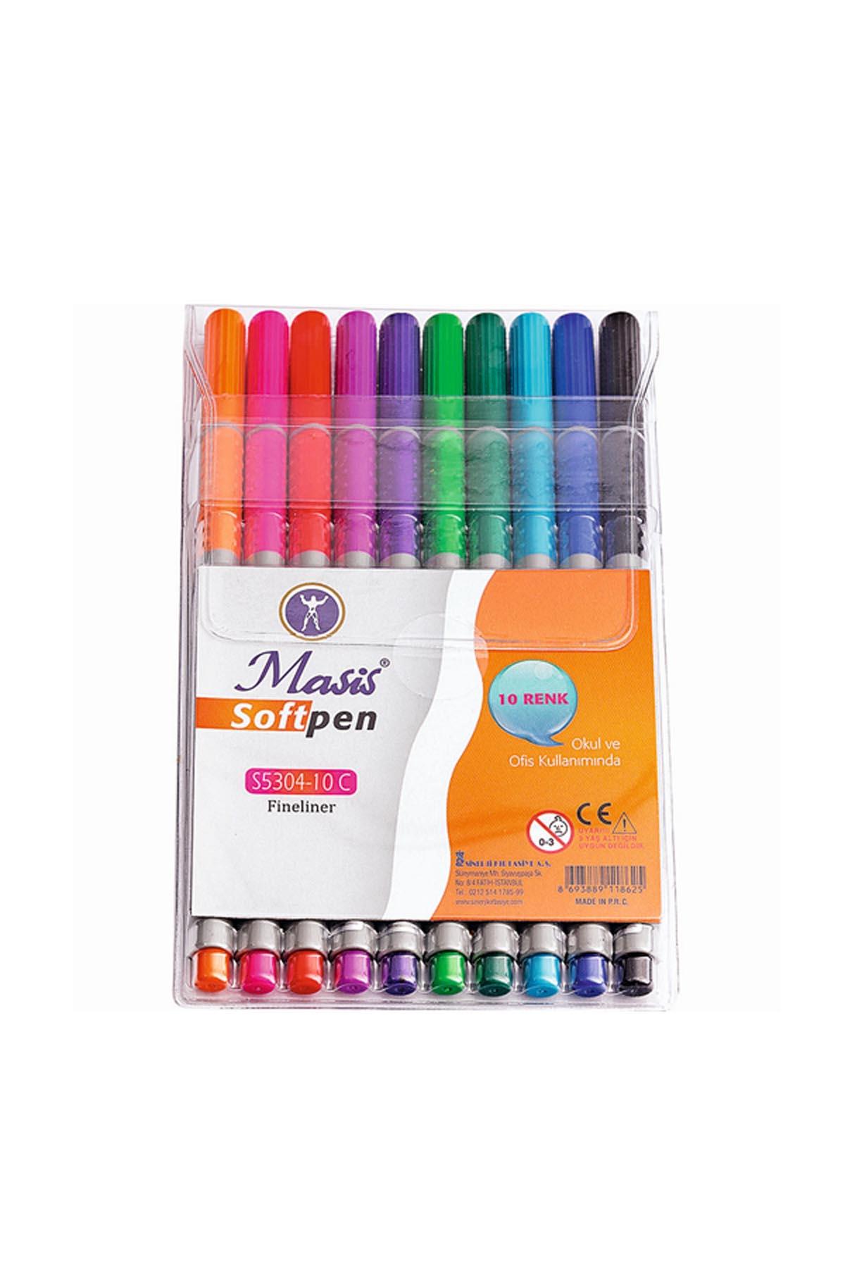 Masis Fineliner Softpen Pvc 10 Renk S5304-10C
