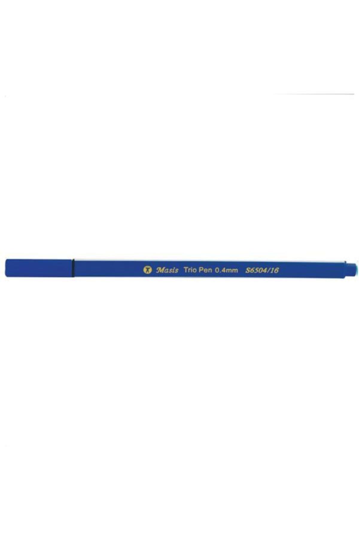 Masis Keçe Uç Kalem Koyu Mavi 10 Lu 0.4 mm S6504-16 (1 Paket 10 Adet)