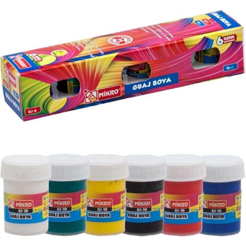 Mikro Guaj Boya Şişe 6 Renk 15 ML GJ-6