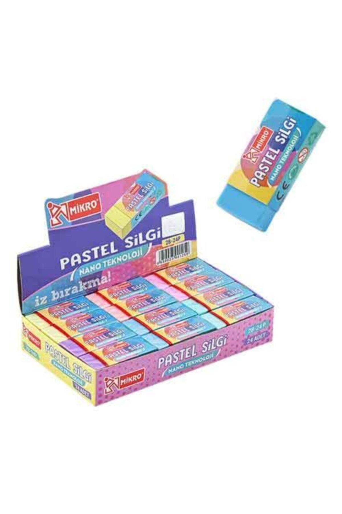 Mikro Silgi Soft Pastel Renkler 2B Öğrenci Silgisi (24 Lü Paket)