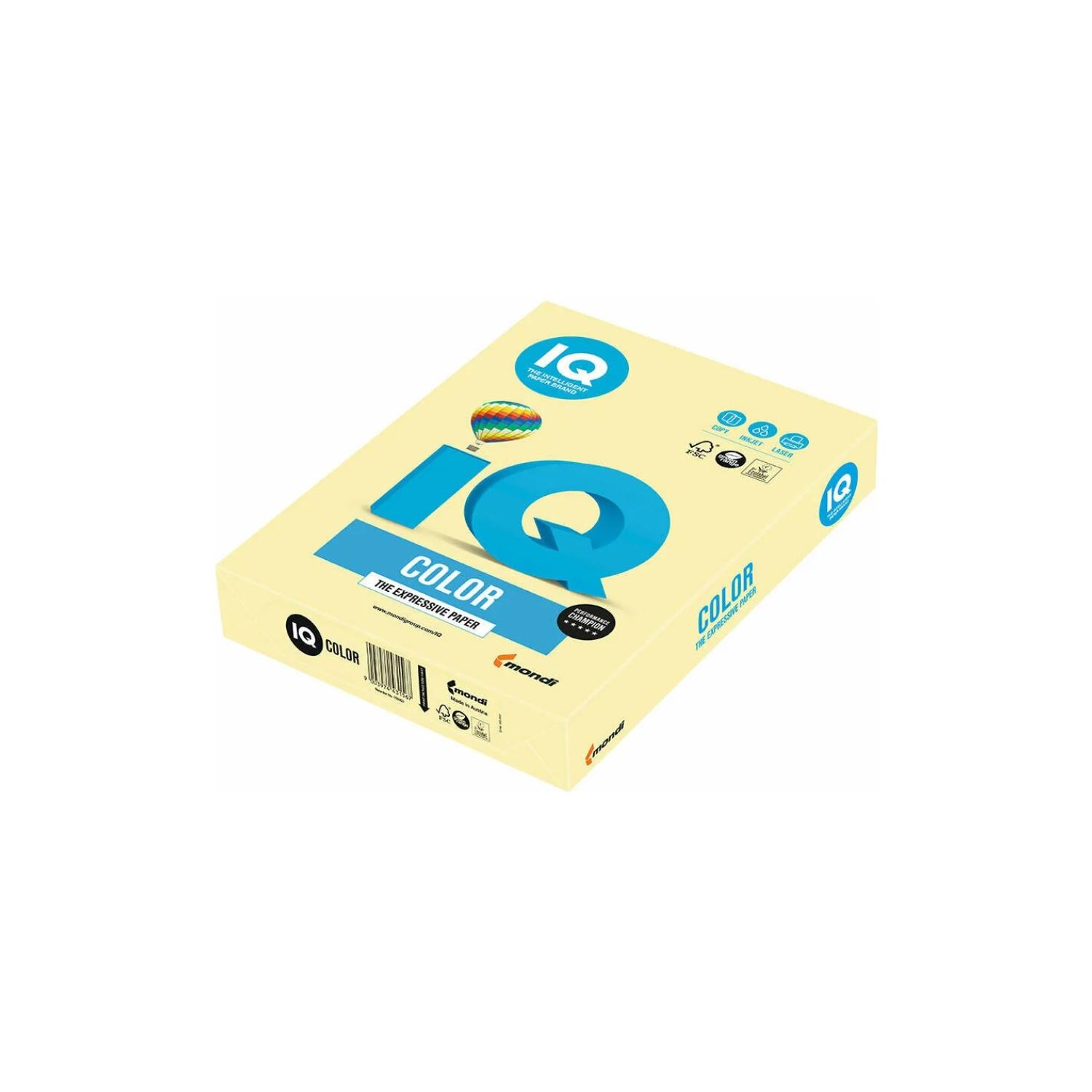Mondi IQ Color Renkli Kağıt A4 80 Gr Fosforlu Sarı 500 Lü (1 Koli 5 Paket)
