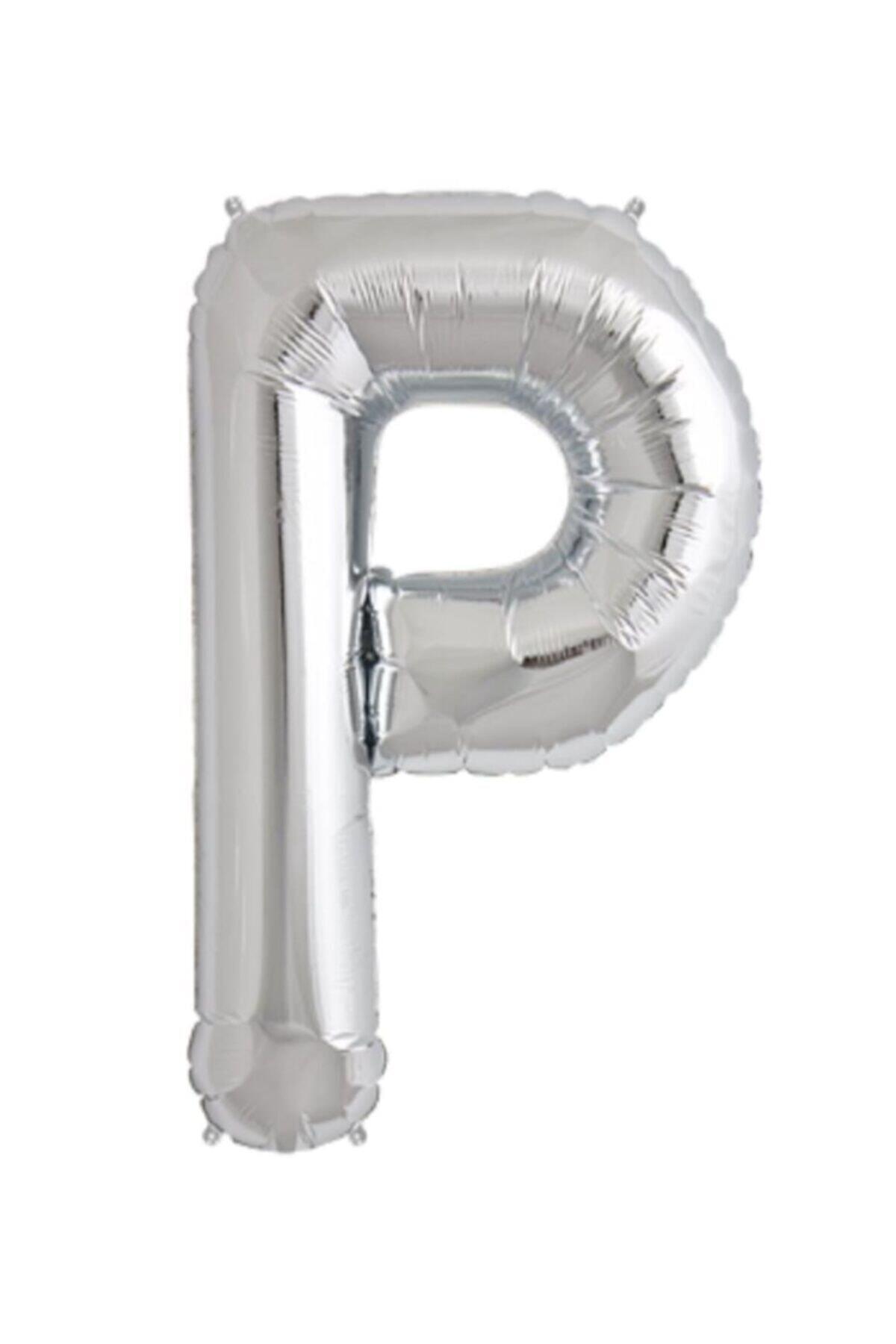 Nedi Folyo Balon 100 Cm Harf Şişirilmemiş Gümüş (P Harfi)